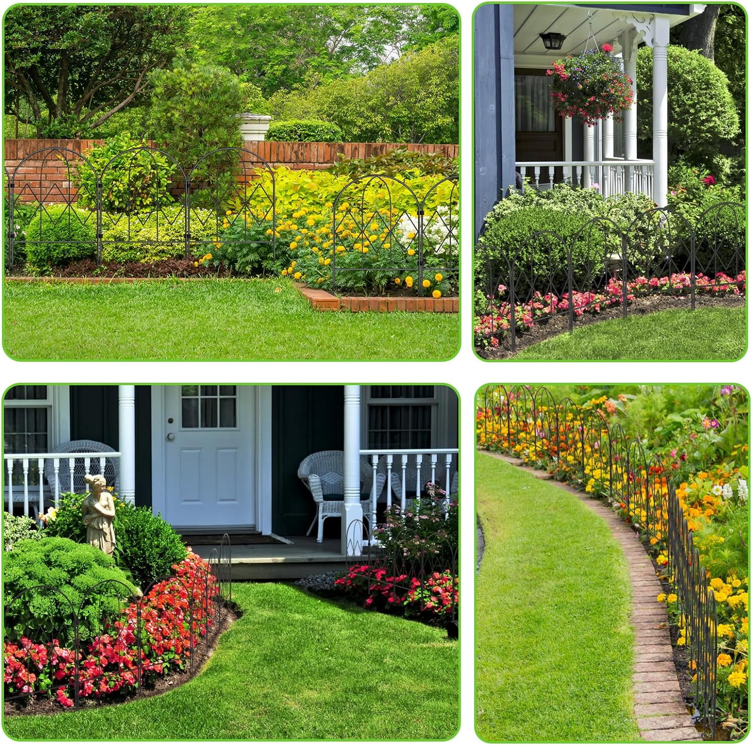 Decorative Garden Fence, 16.5 in (H) x 36.75 FT (L) Animal Barrier Fence Outdoor Arched