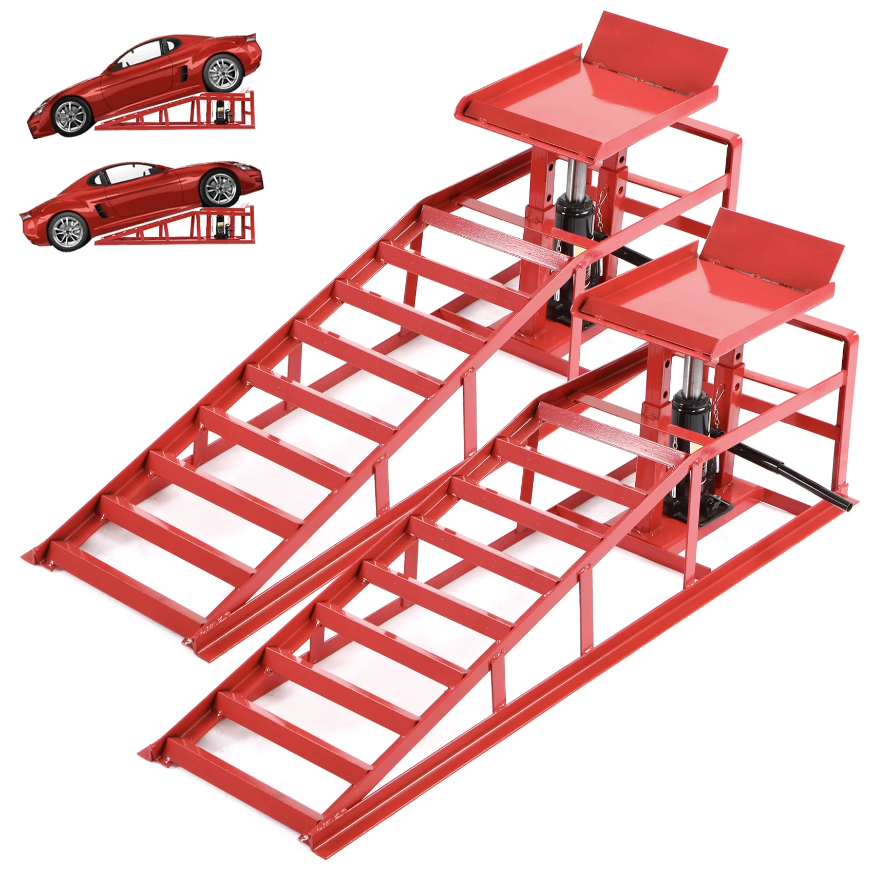 ANDTE Hydraulic Car Ramps, 2 Pack High Lift Service Ramps for Vehicles up to 5T (11023 lbs)