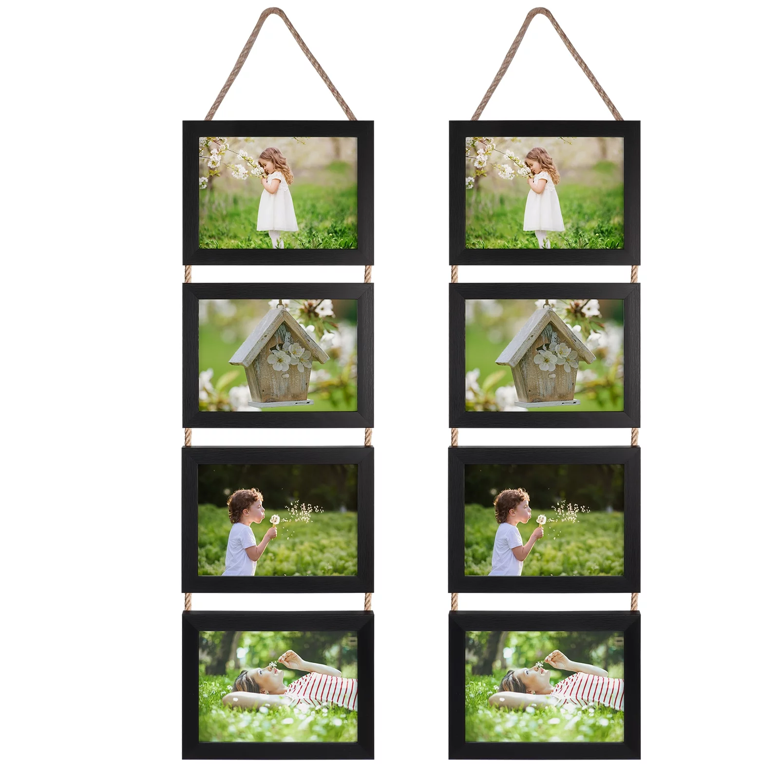 5x7 Picture Frame Collage Wall Hanging Photo Frames, Black, Set of 2