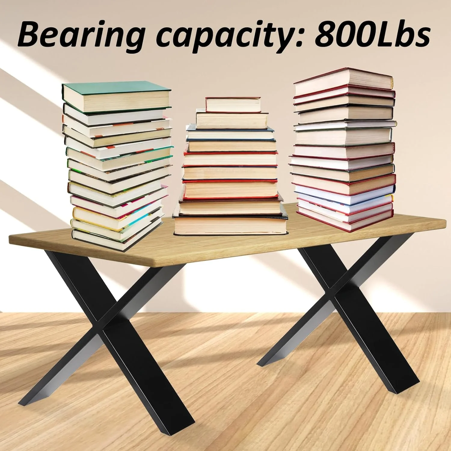 Metal Table Legs 30 inch H 28'' W｜Heavy Duty X Shape Furniture Legs｜Coffee Table Legs for DIY Furniture,Computer Table, Dining Table,Modern Desks｜Black Desk Legs(2 PCS)