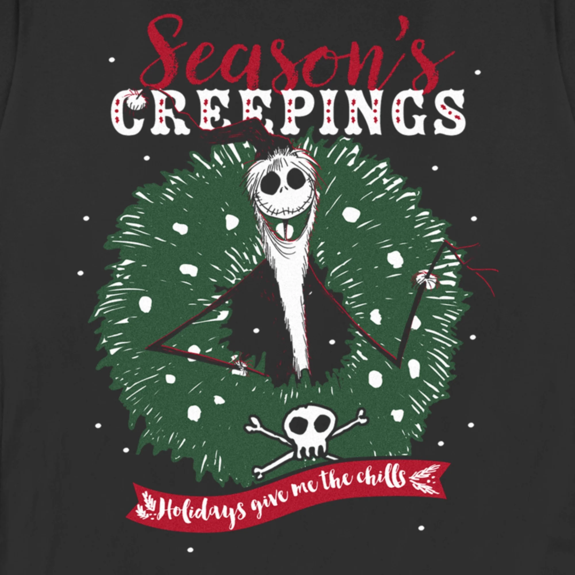 Women's The Nightmare Before Christmas Jack Season's Creepings Graphic Tee Black Small