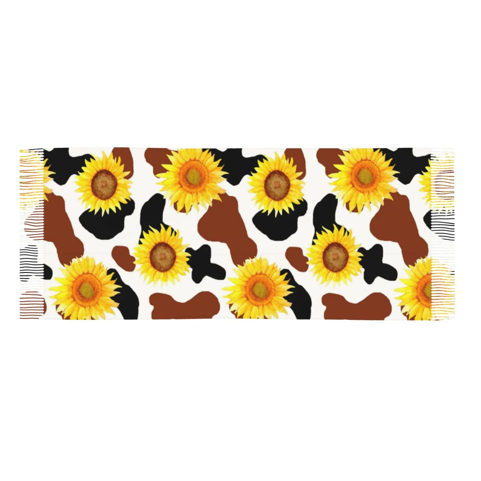 Ocsxa Scarf Shawl Wraps For Women Soft Cashmere Scarf Cow Print Sunflower Printed Large Blanket Scarf