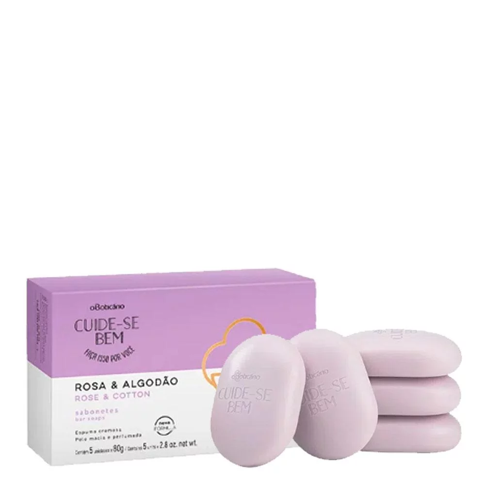 O Boticário Soap Quintet Cuide-se Bem Rosa Algodão Sabonetes 5x80g/5x2.8 oz