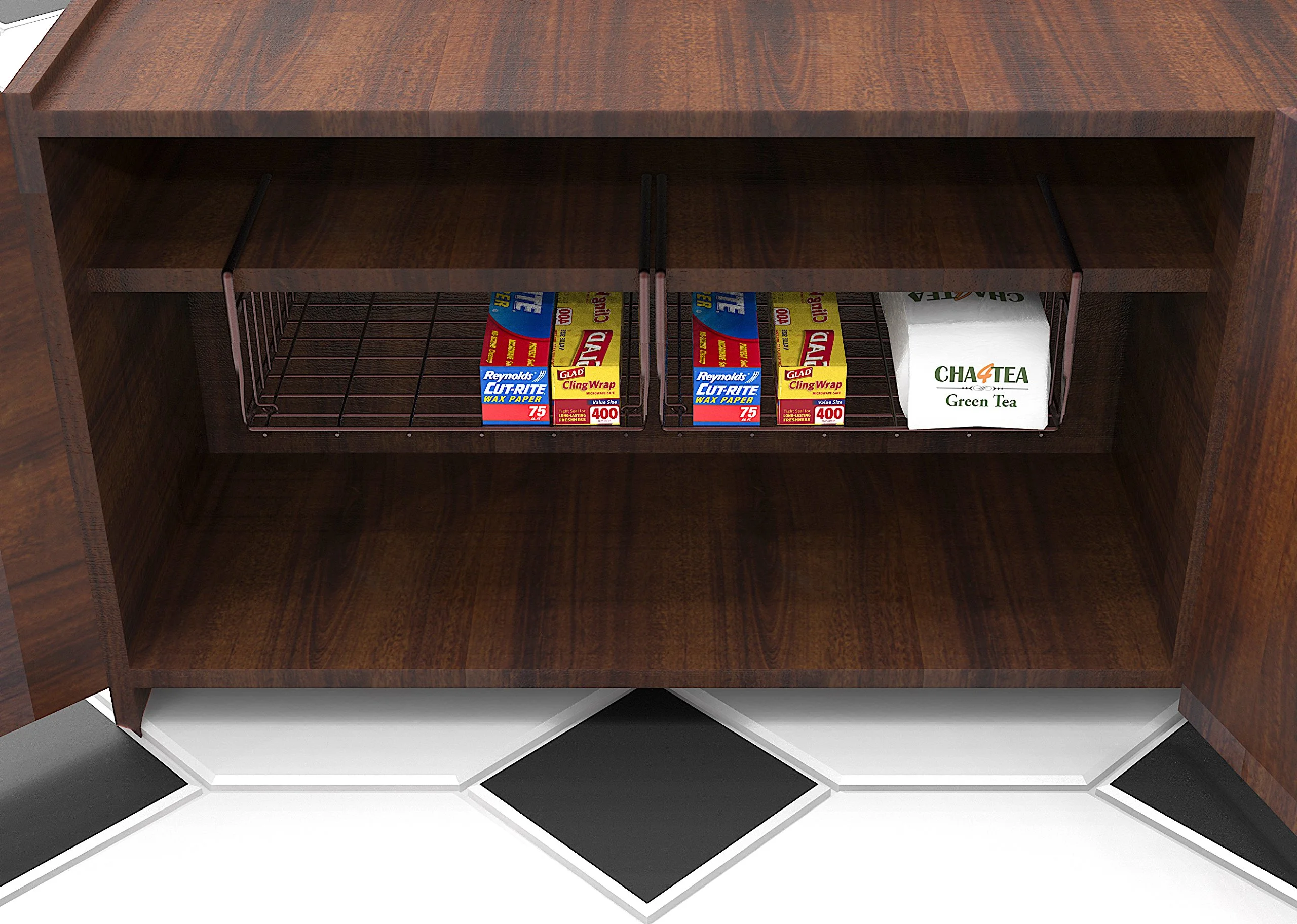 SimpleHouseware Under Shelf Basket, Bronze