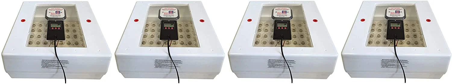 Farm Innovators Model 4250 Digital Circulated Air Incubator with Automatic Egg Turner,White Four Pack