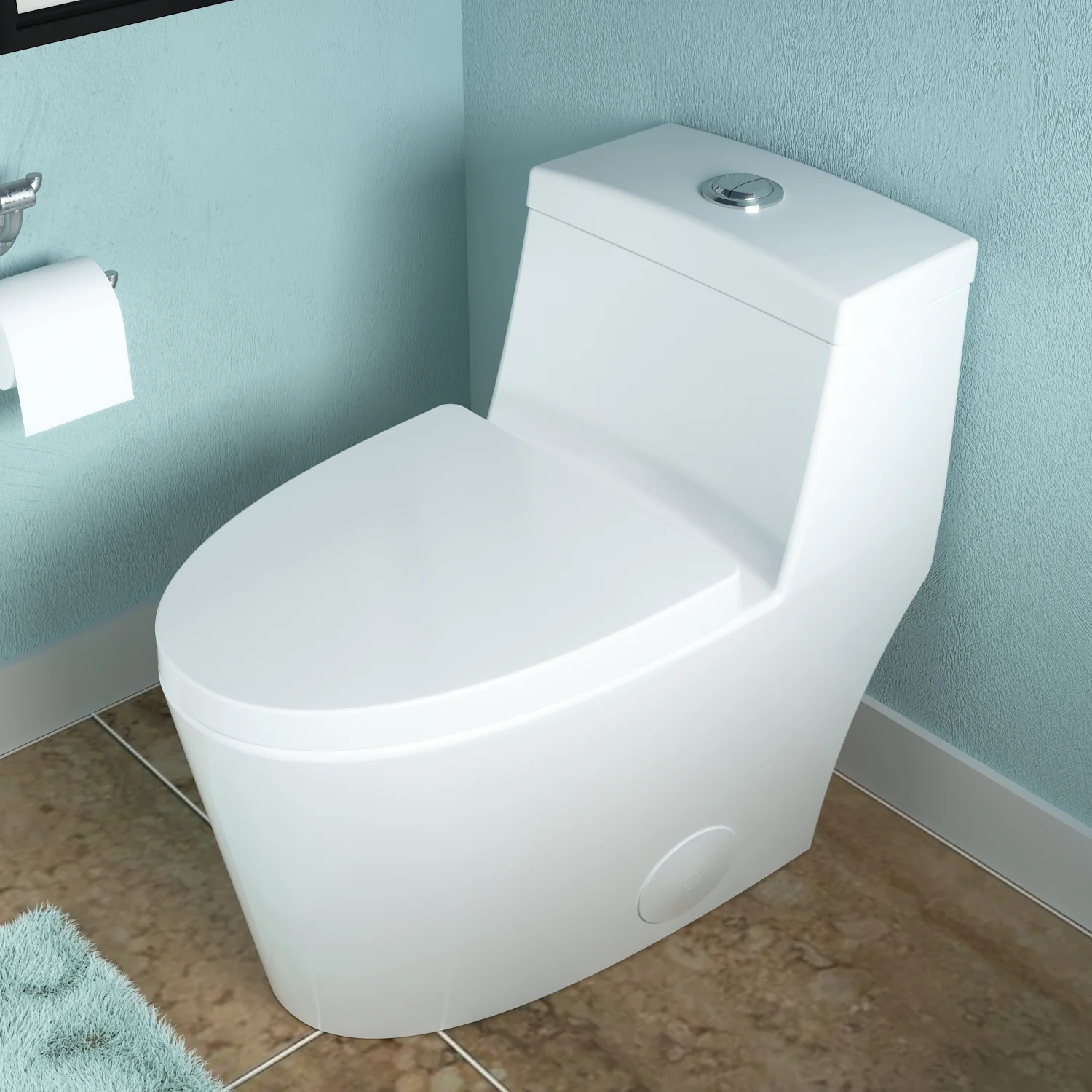 DeerValley Prism DV-1F52636 Dual-Flush Elongated One-Piece Toilet with Glazed Surface (Seat Included)