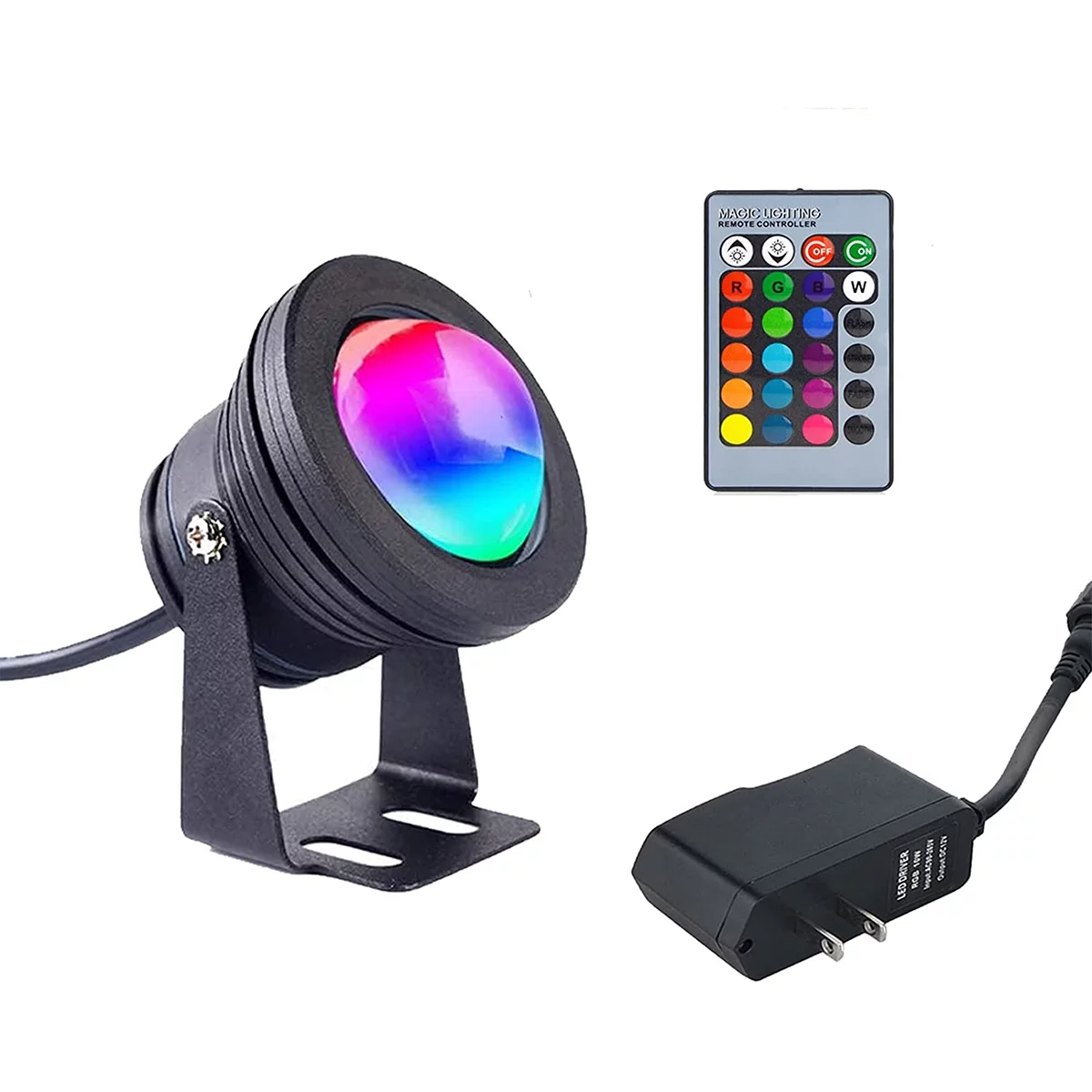 Semfri RC RGB Flood Light 16 Colors Landscape Flood Light 180? Color Changing LED Spotlight