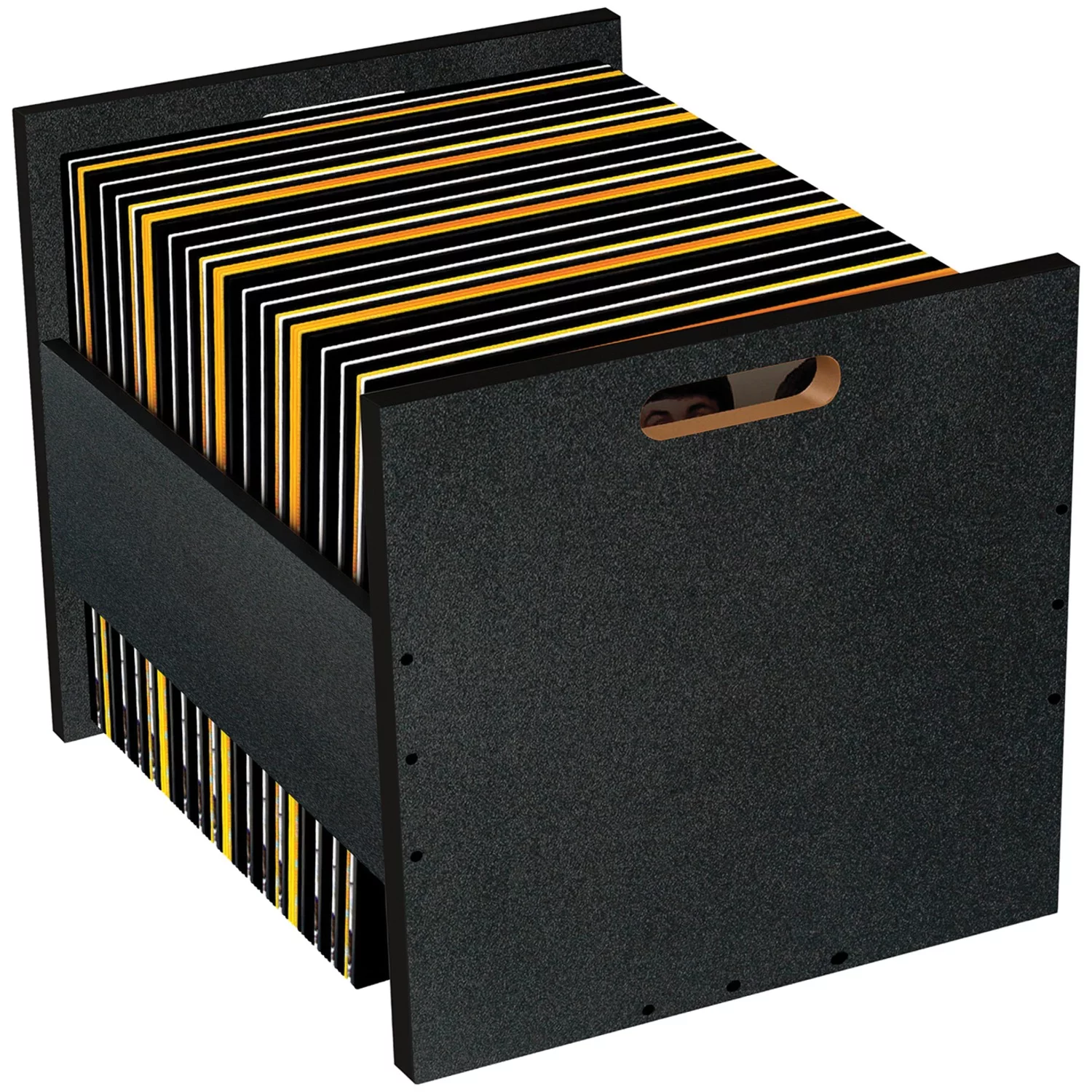 Atlantic Stackable 50 Record Crate, Black