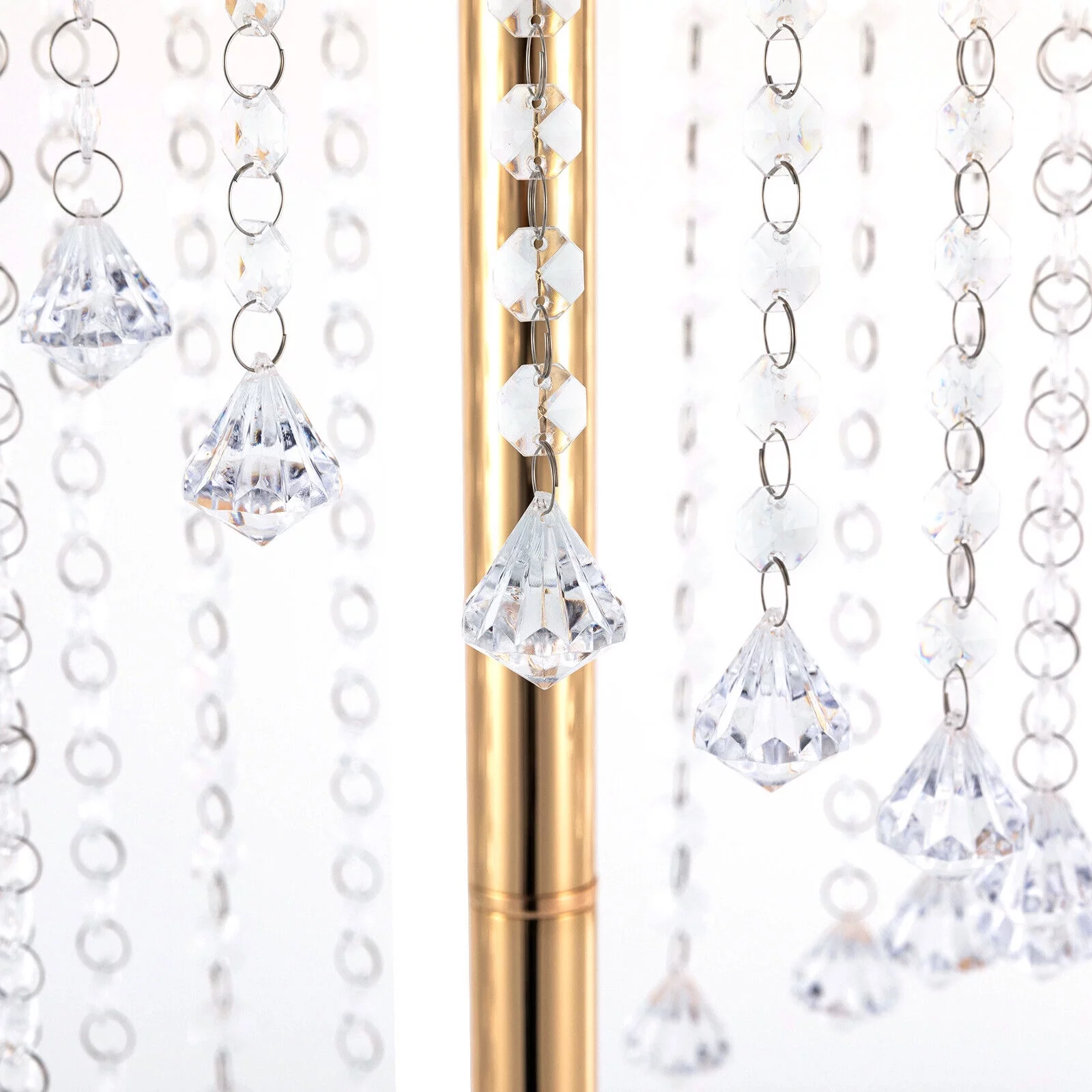 10Pcs 27.5 inch Tall Gold Vases Crystal Flower Vase For Wedding Centerpieces Decor