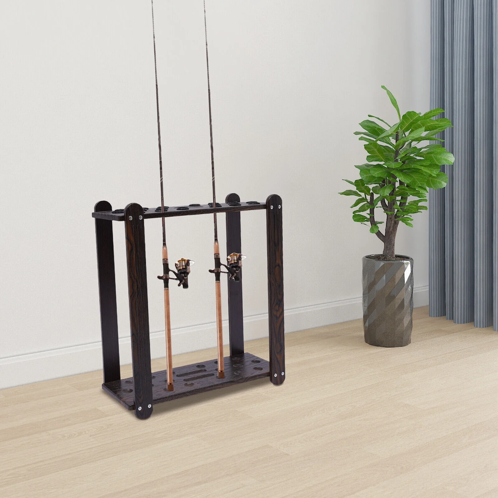 18-Hole Golf Club Display Holder Golf Putter/Pool Cue Stick Storage Organizer