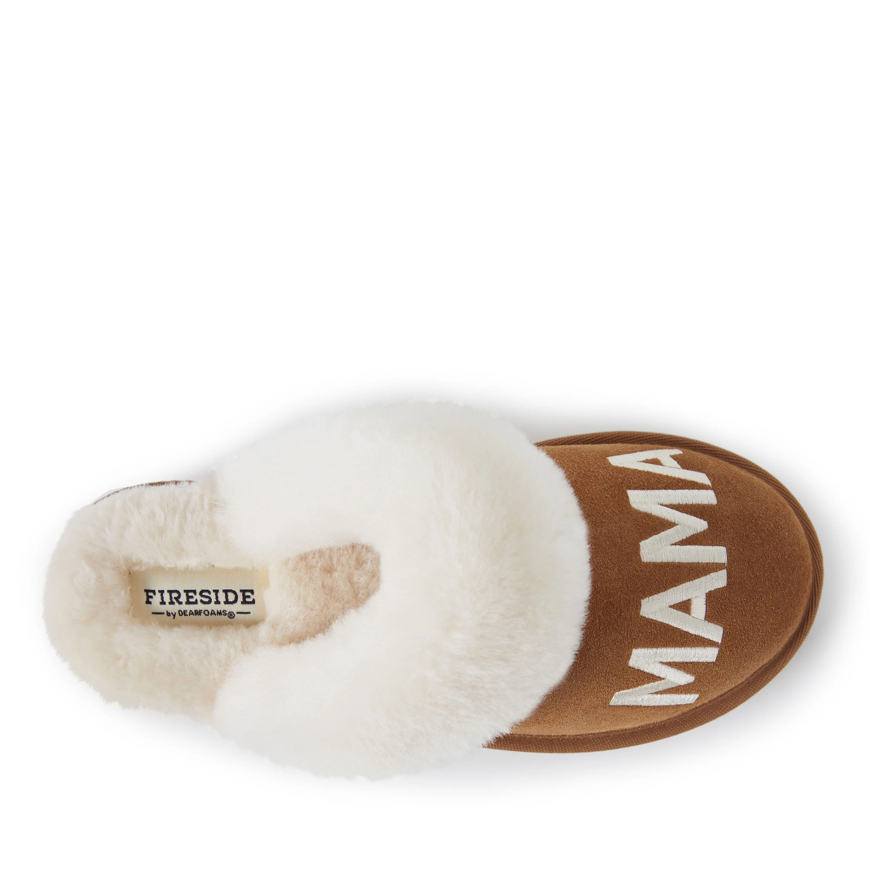 Fireside by Dearfoams Women's Mama Bear Genuine Shearling Scuff Slippers