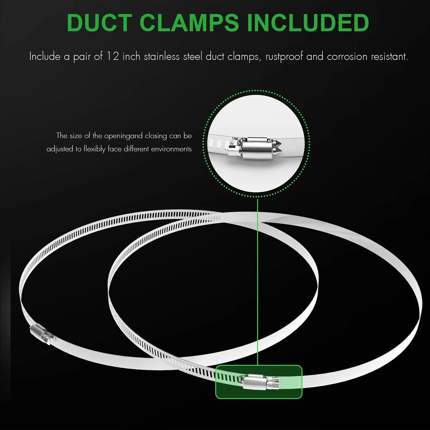 iPower Flexible 12 Inch 8 Feet Aluminum Ducting 4 Layer Protection Dryer Vent Hose for HVAC Heating Cooling Ventilation and Exhaust,Black