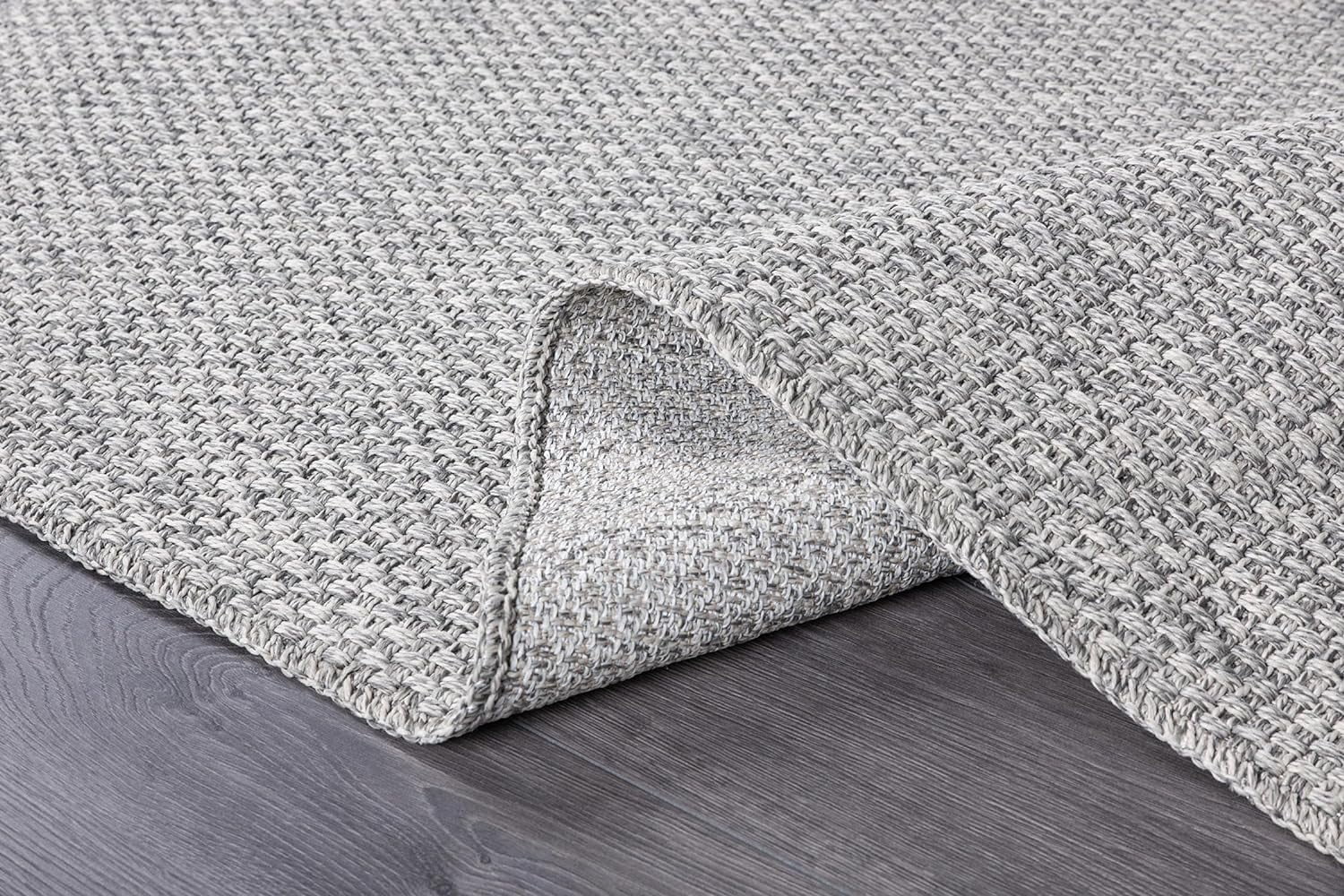CAMILSON Solid Non Shedding Easy-Cleaning Outdoor Jute Rug Gray 6x9
