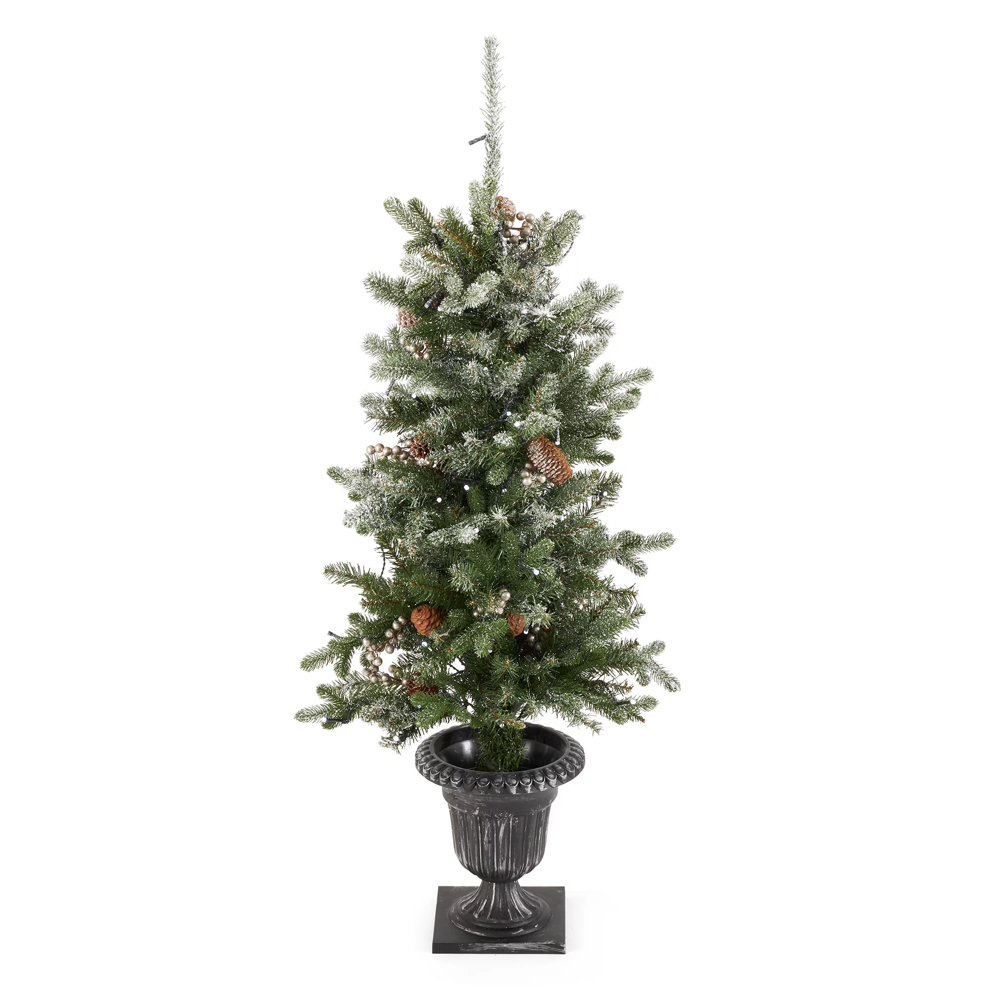National Tree Company 4 ft. Snowy Morgan Spruce Entrance Tree with Twinkly™ LED Lights