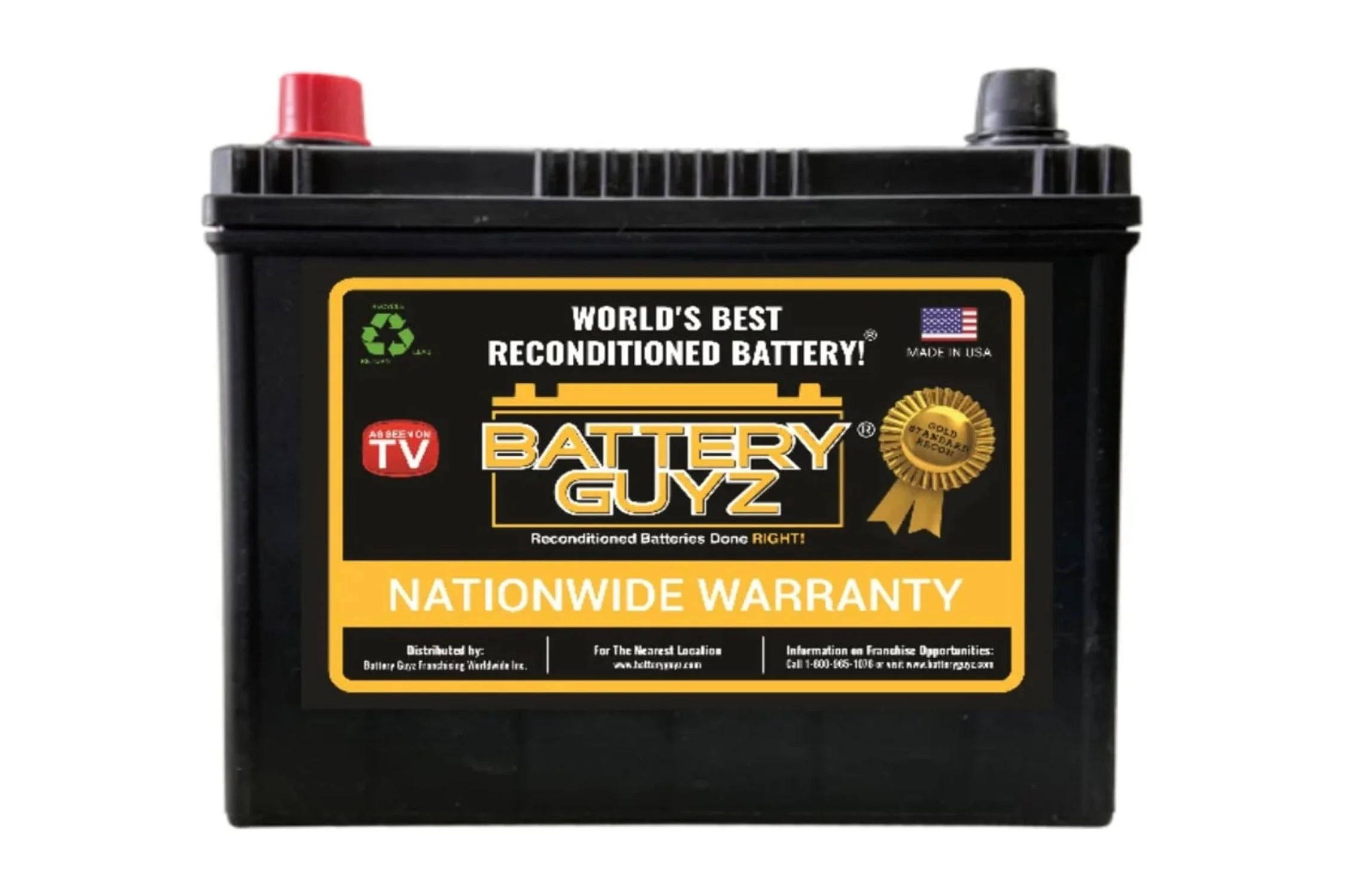 Battery Guyz Reconditioned Lead Acid Automotive Battery, Group Size 51R ,12 Volt, 500 CCA