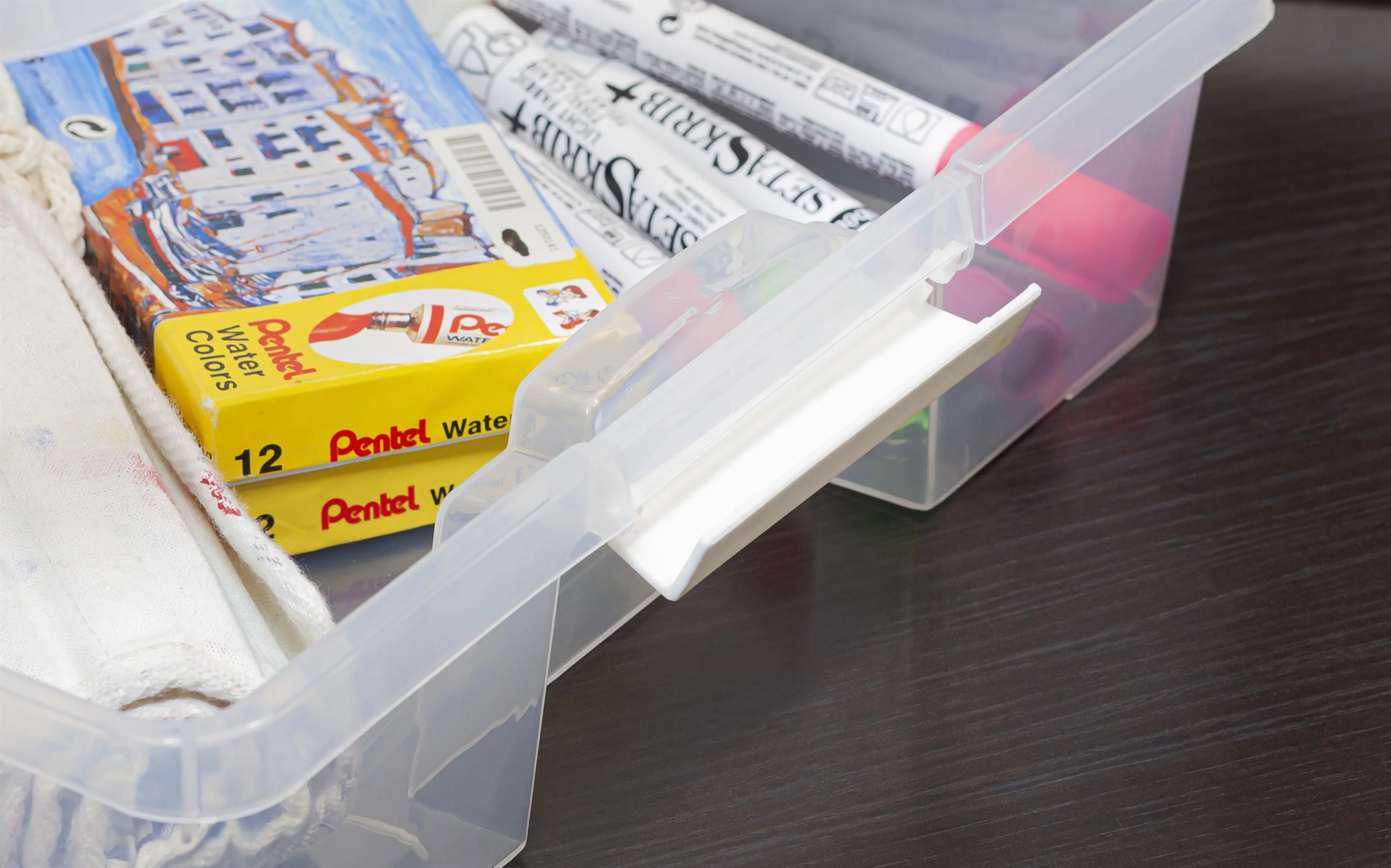 Pen+Gear Plastic File and Document Case with Supply Tray, Tint Clear, 5-Pack