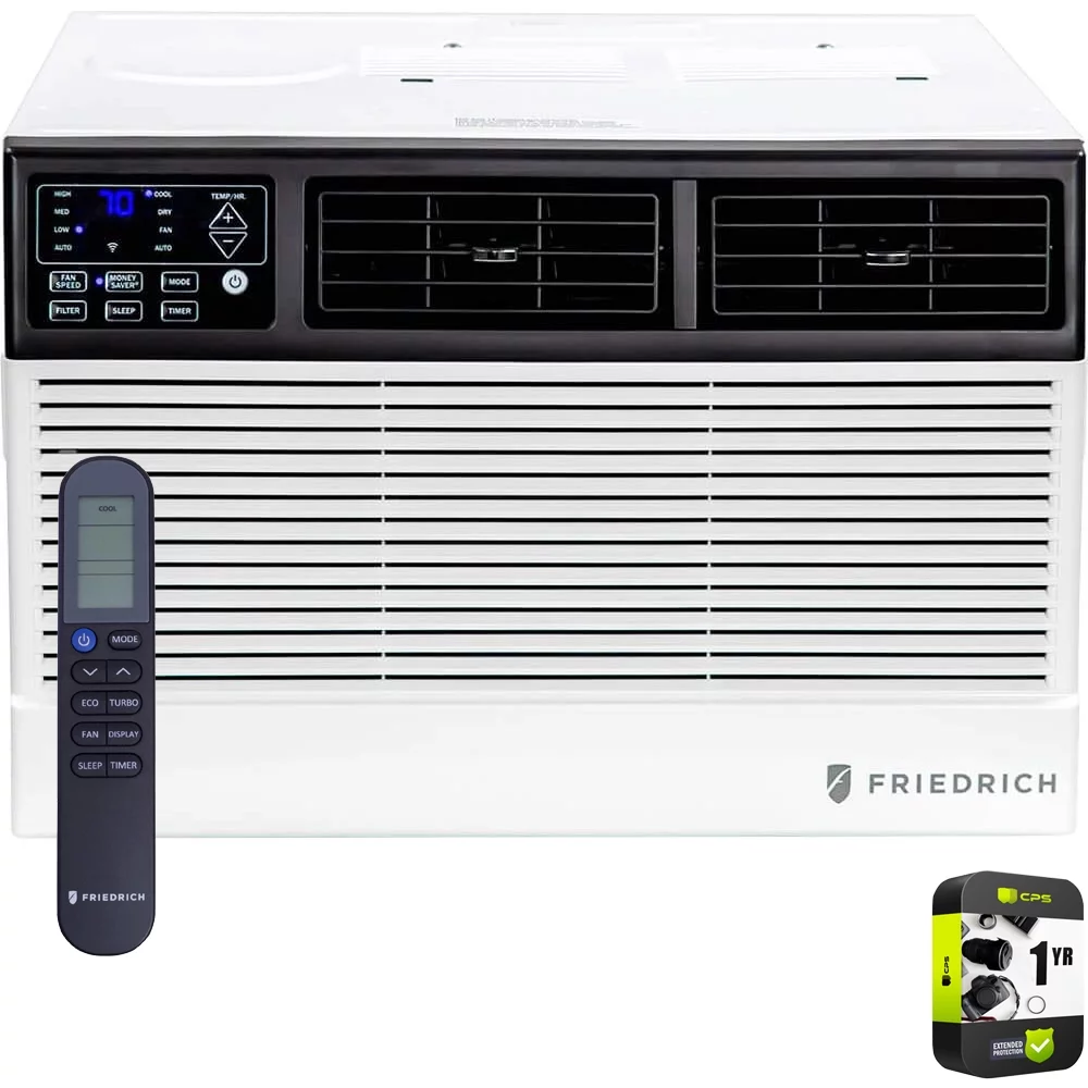 Friedrich CCW08B10B Chill Premier 8,000 BTU 115V Smart Wi-Fi Room Air Conditioner Bundle with 1 Year Extended Protection Plan