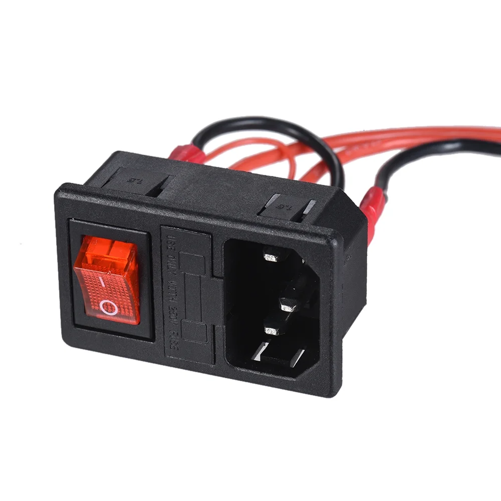 MABOTO 15A Power Supply Switch Male Socket with Fuse for 3D Printer DIY