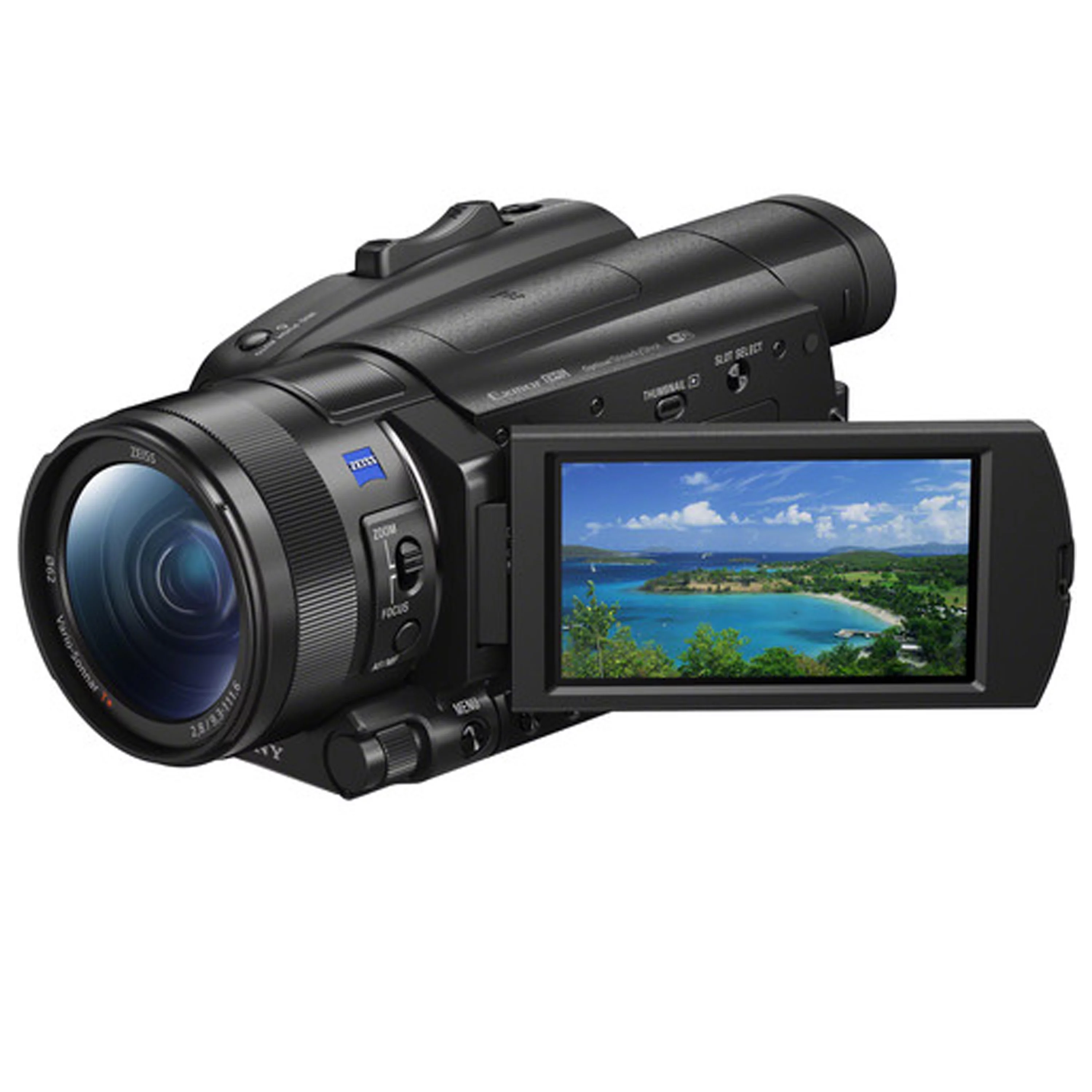 Sony FDR-AX700 4K Camcorder w/ 2pc 64GB Memory Cards + LED Video Light + Microphone + Filters & More