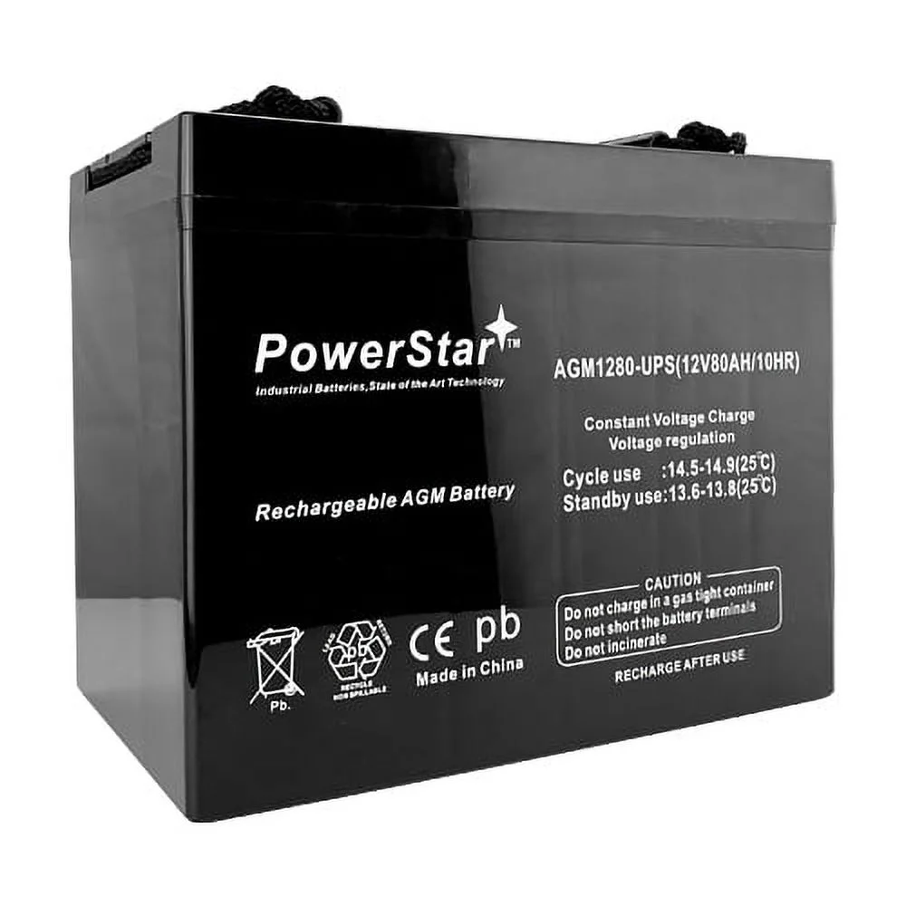 PowerStar 12 Volts 80AH SLA AGM Battery Replaces Duracell SLAA12-80C/FR