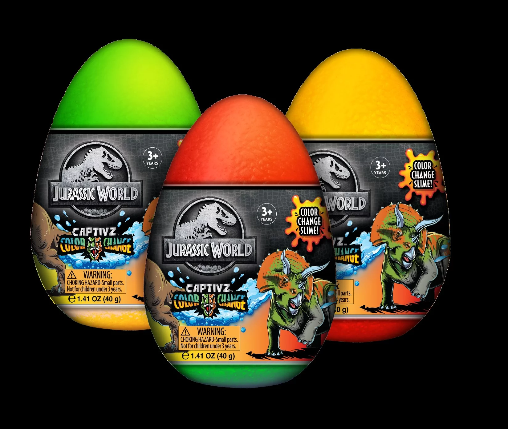 Jurassic World Color Change Edition 3 Pack Slime Egg Designed for Three Years Plus (Unisex)