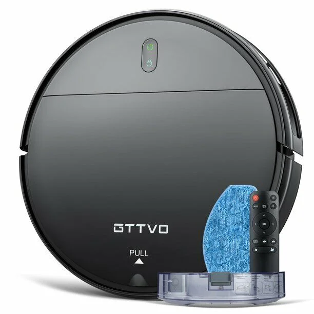 Open Box GTTVO Robot Vacuum Cleaner Mop 2 in 1 Mopping Robotic Vacuum Combo BR150 - Black
