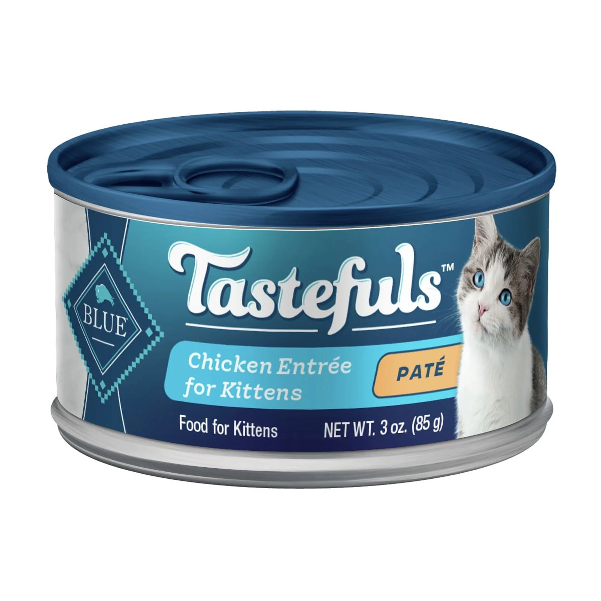 Blue Buffalo Tastefuls Natural Kitten Pate Wet Cat Food, Chicken Entrée 3-oz Can