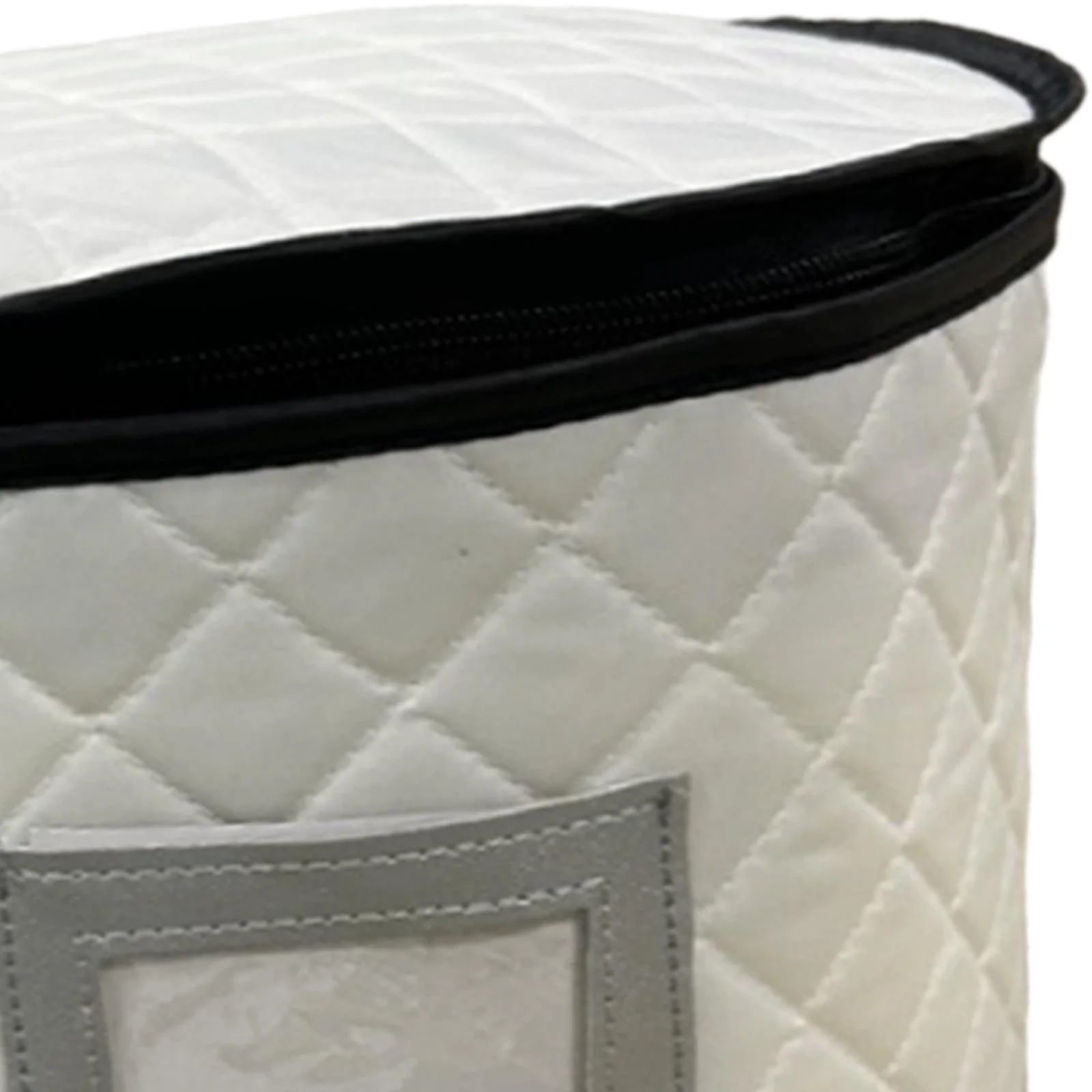 kowaku China Storage Container Cups Plate Bowl Storage Bag, with Protectors Round Hard Shell Case for Chinaware Saucers Stemware Beige M