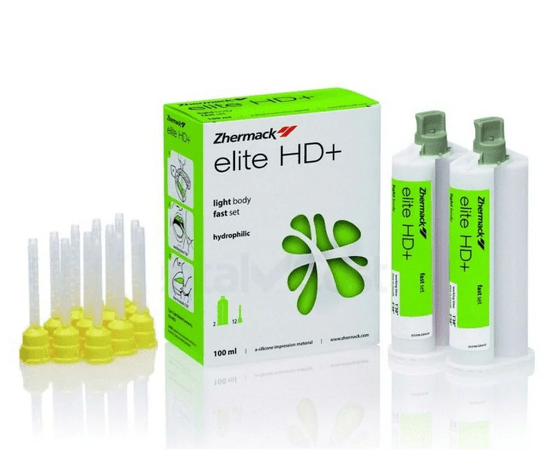 Dental VPS Impression Material Heavy Body Fast Set 2/Cartridges (50ml) 6/Tips