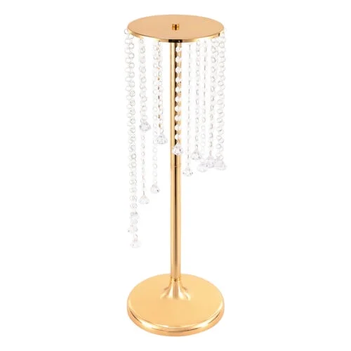 10Pcs 27.5 inch Tall Crystal Flower Vase For Wedding Centerpieces Gold Vases