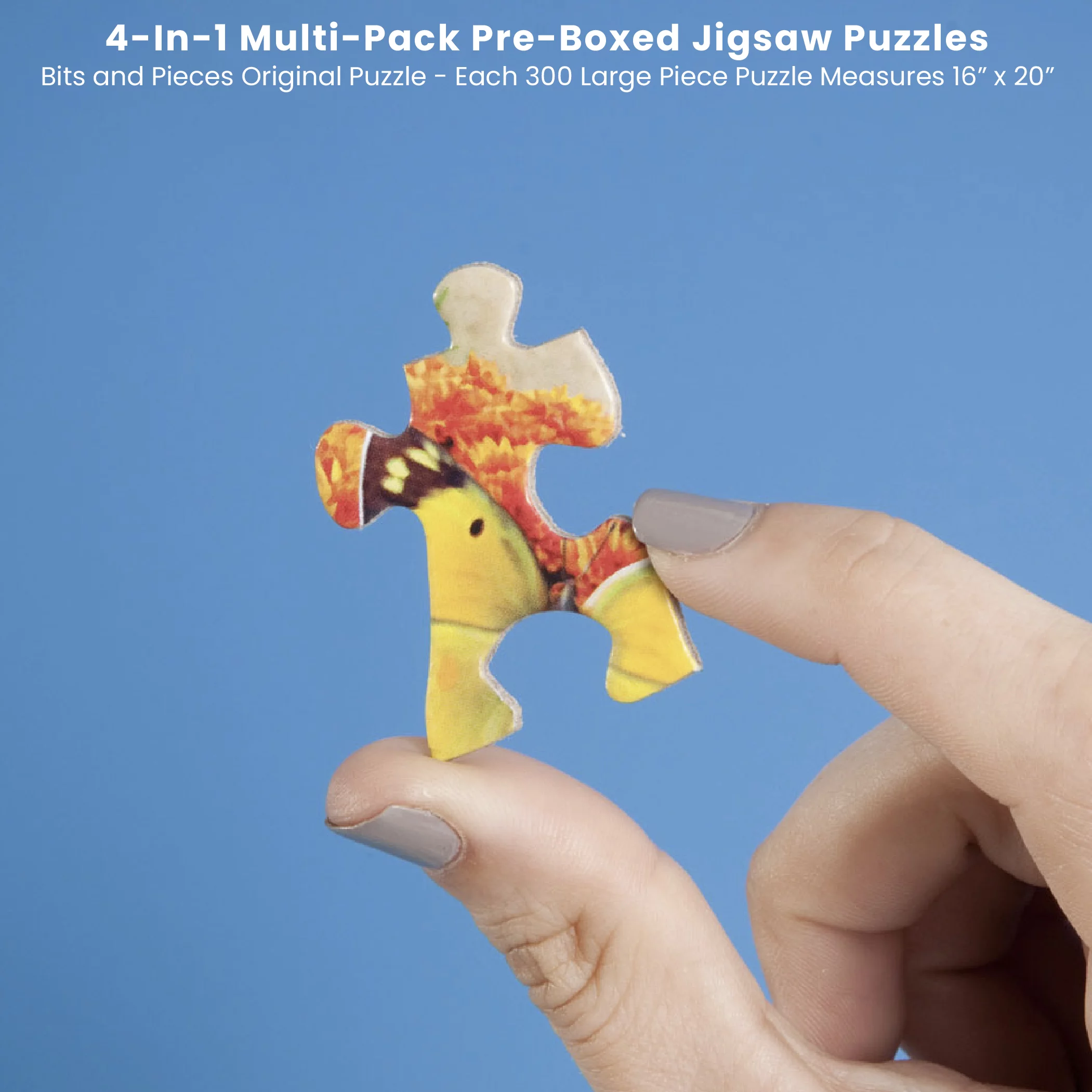 Bits and Pieces - 4-In-1 Multi-Pack Country Living 300 Piece Jigsaw Puzzles for Adults - Each Puzzle Measures 16 