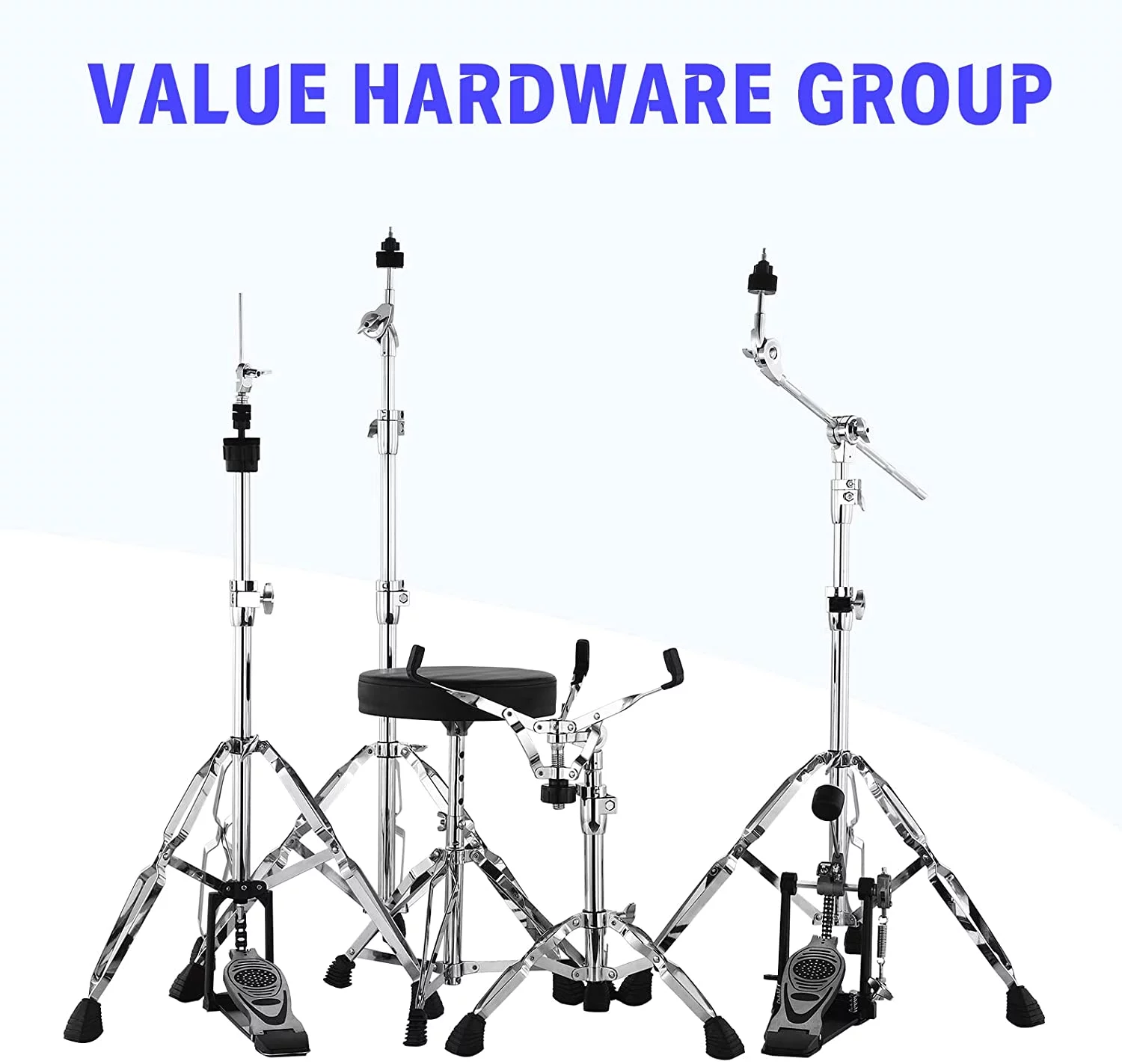 Donner Drum Set Adult with Silent System, 5-Piece Full Size Professional Drum Kit Black