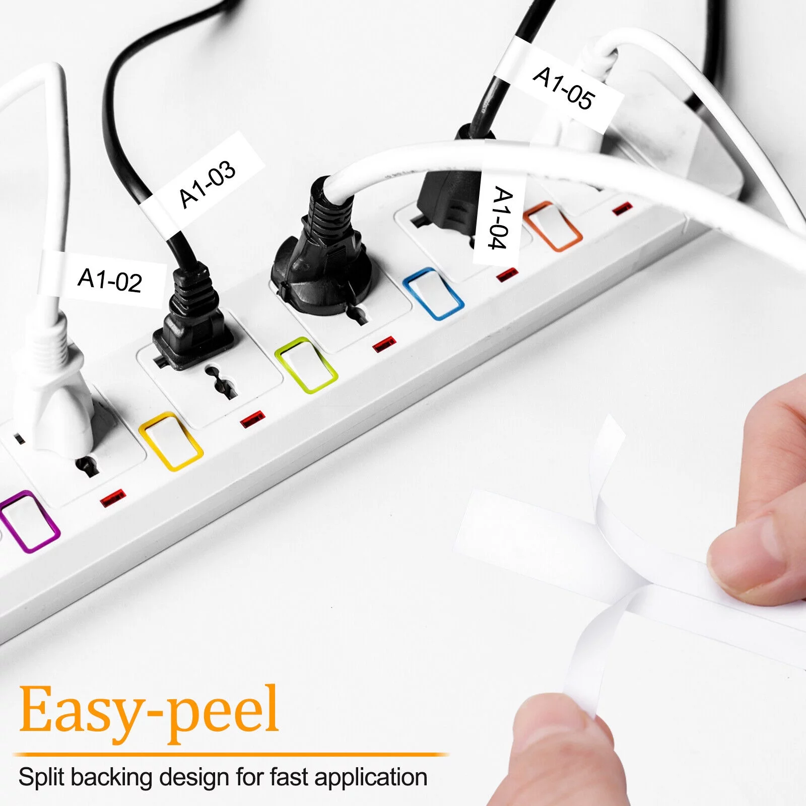 GREENCYCLE 4PK 19mm 3/4'' x 5.5m 18ft Black on White Permanent Industrial Vinyl Label Tape Compatible for Dymo 18445 Rhino 4200 5000 5200 6000 3M PL300 Printer