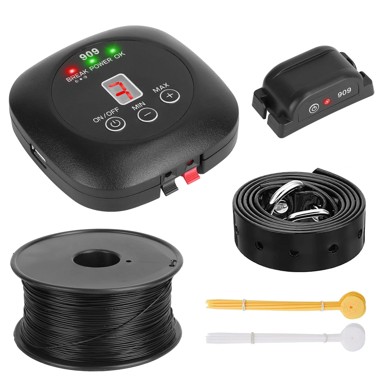 iMounTEK Electric Dog Fence System Pet Containment System with 9 Adjustable Levels IPX8 Waterproof Rechargeable Dog Training Collar for Small Medium Large Dogs, 1 Transmitter 1 Receiver