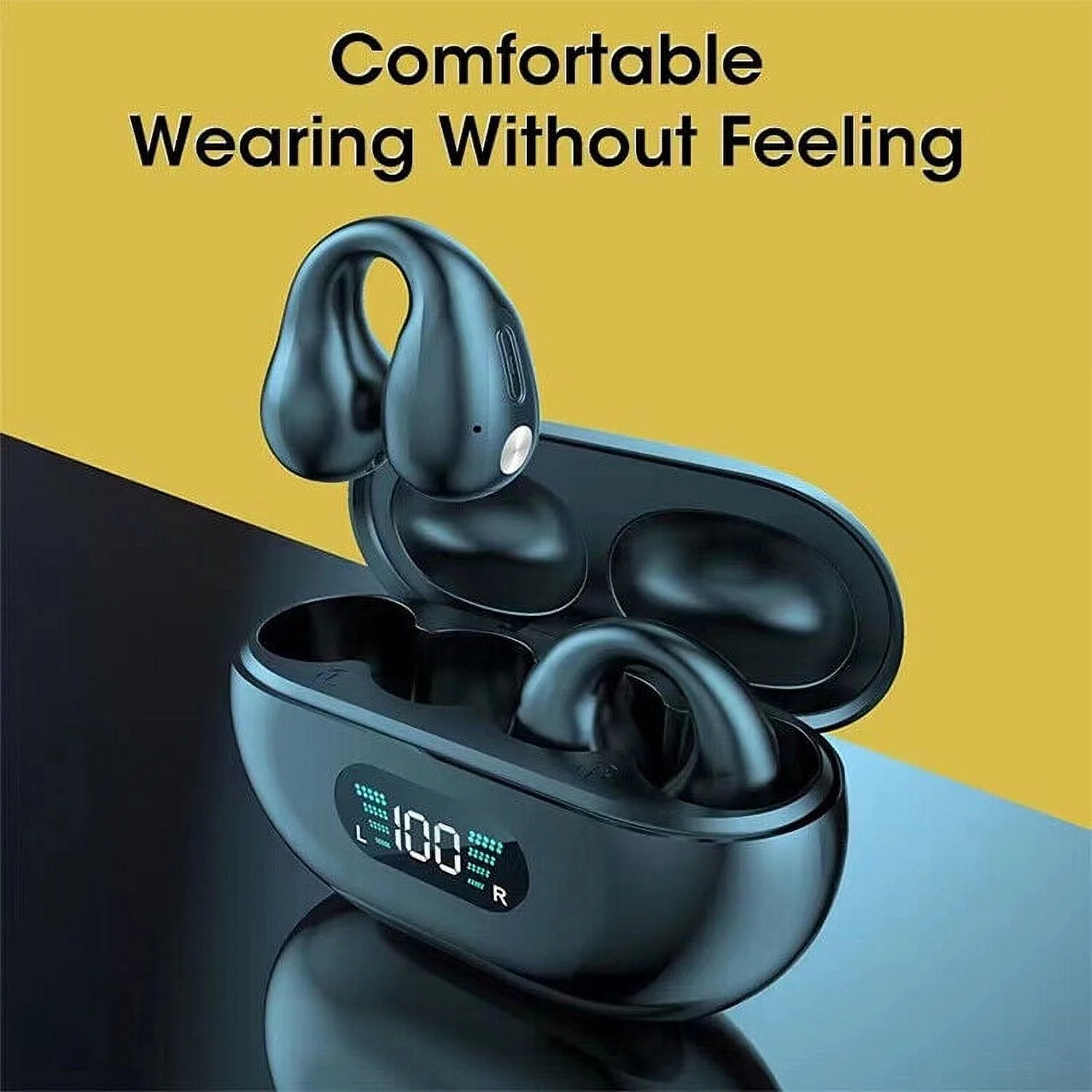 JLLOM Bluetooth 5.3 Wireless Earbuds Headsets Earphones Bone Conduction Headphones(White)