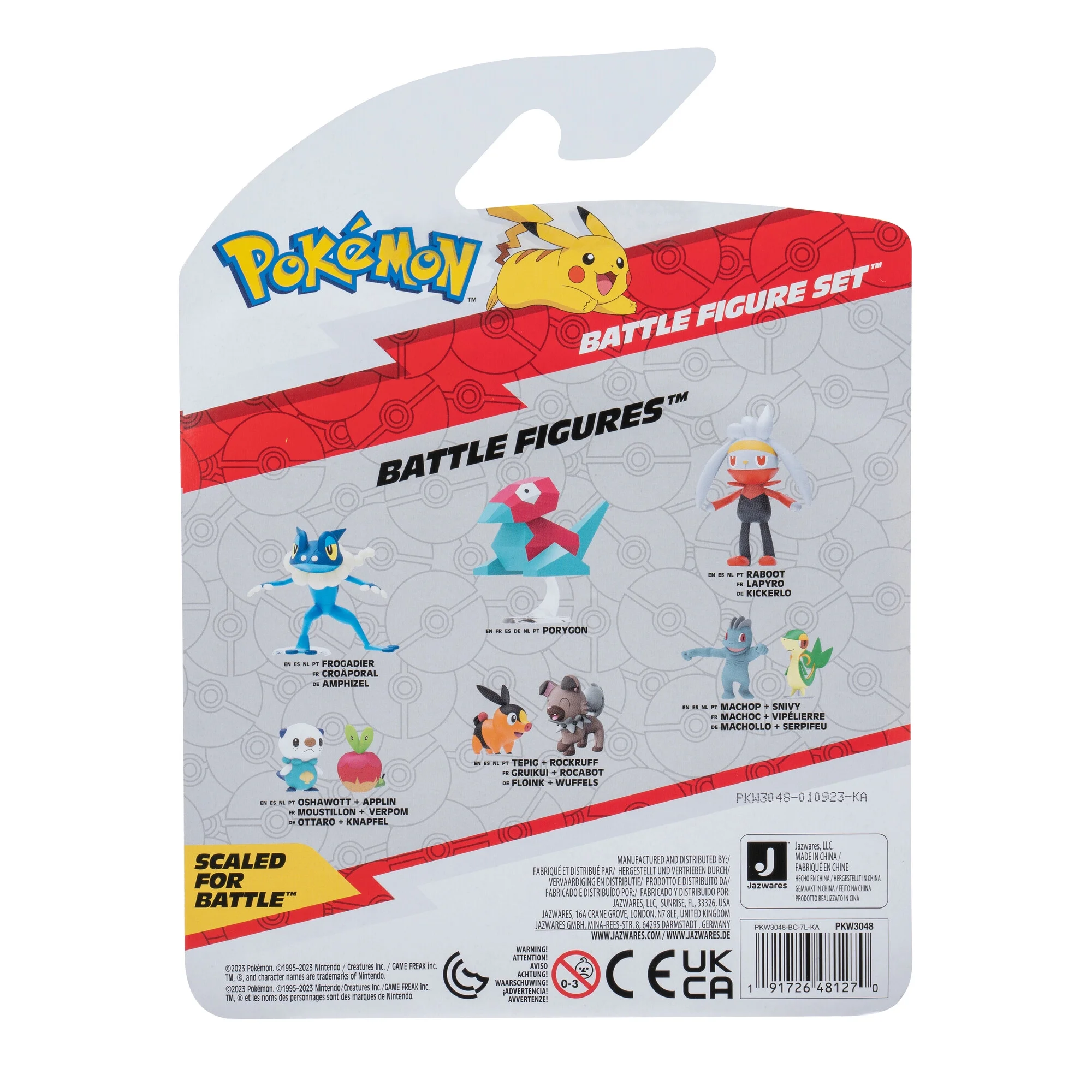 Pokemon Battle Figure 3 Pack - Features 2 inch Rockruff and Bellossom and 3 inch Vaporeon