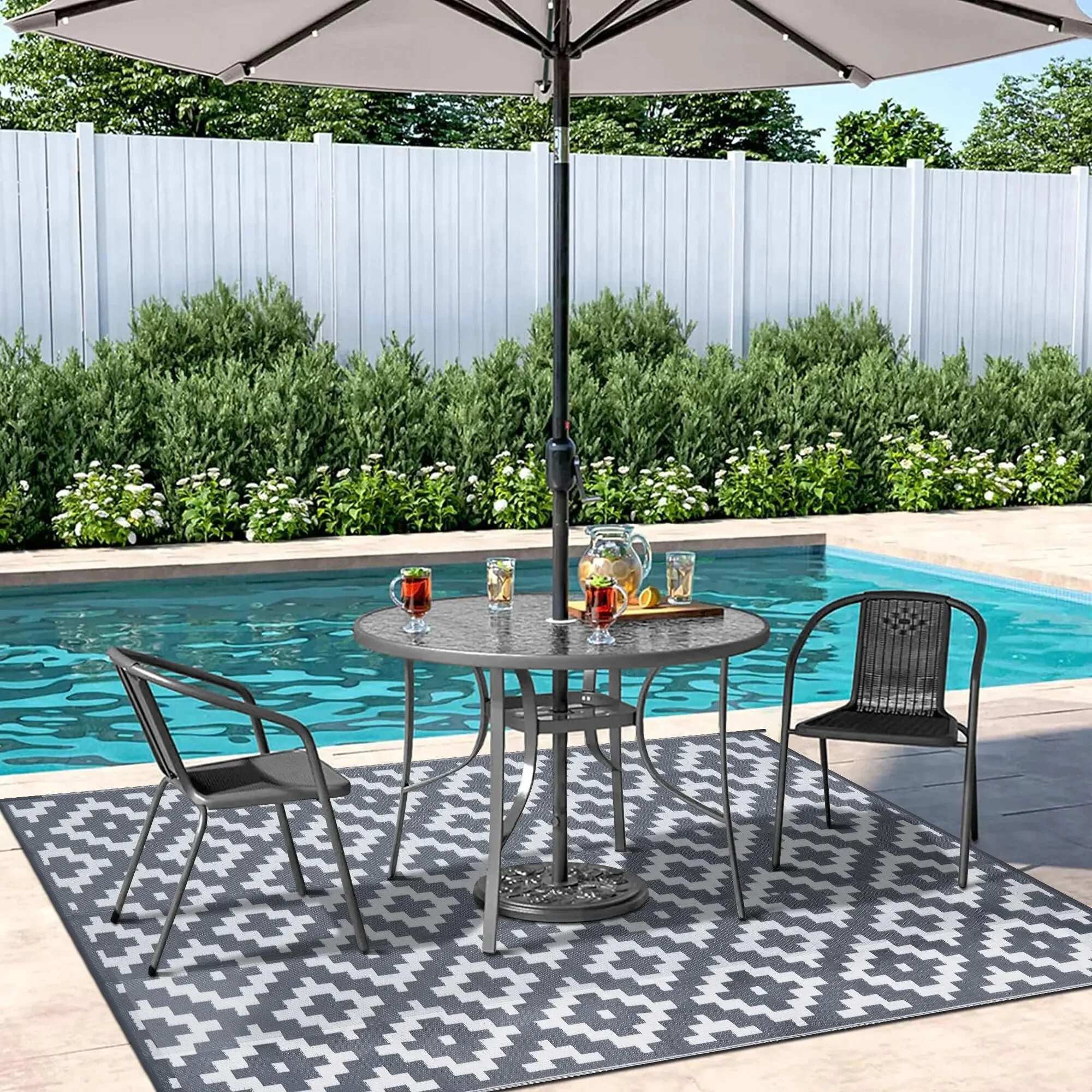 BERTHMEER Outdoor Rugs on Sale Clearance 6'x9' Waterproof Area Rugs Patio Rugs Plastic Straw Rugs Camping Rugs, Porch,Deck Rugs, RV Rugs for outside