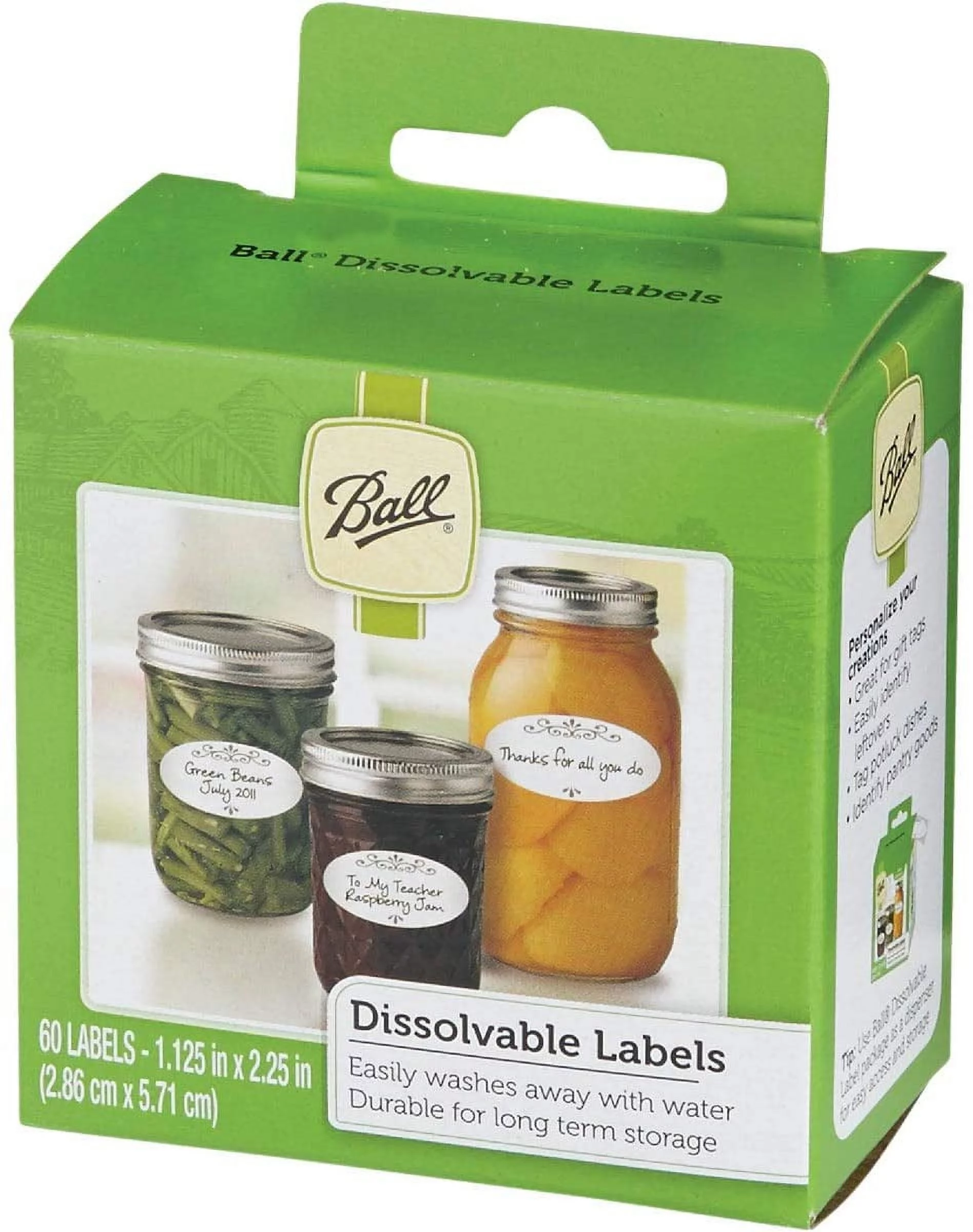 Ball Canning Jar Labels, Dissolvable, 60-Pk. 1 Pack