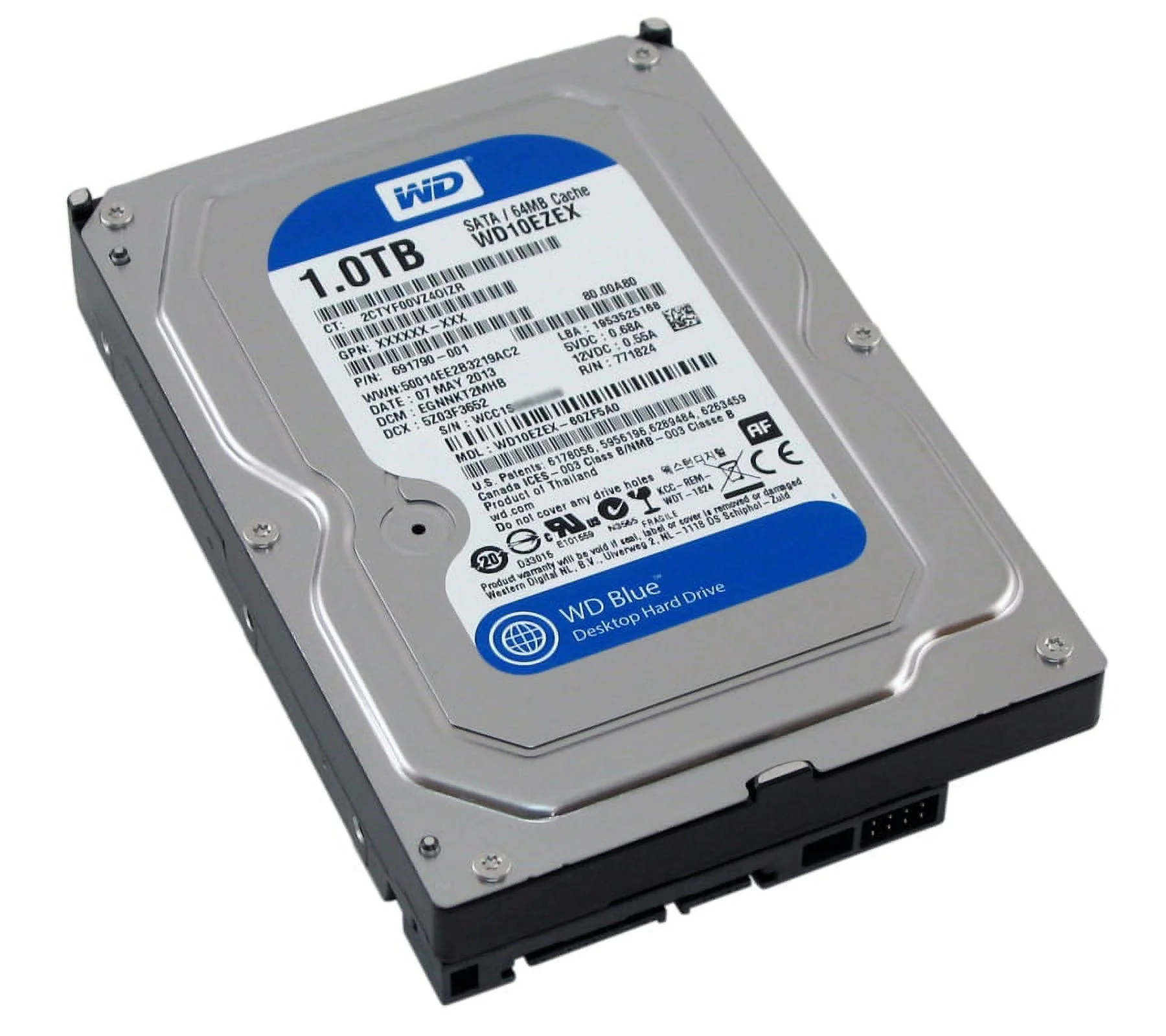WD Blue WD10EZEX 1TB 7200 RPM 64MB Cache SATA 6.0GB/S 3.5