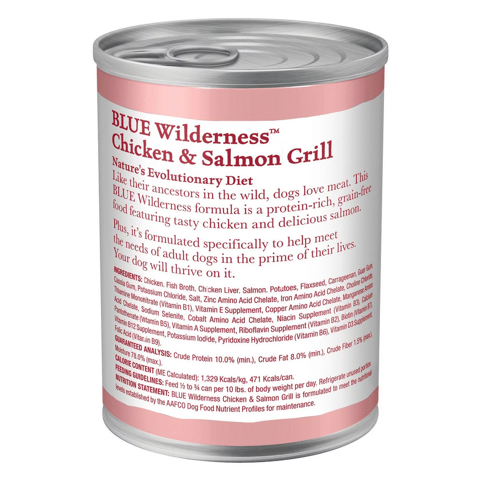 (3 pack) Blue Buffalo Wilderness High Protein, Natural Adult Wet Dog Food, Salmon & Chicken Grill 12.5-oz Can