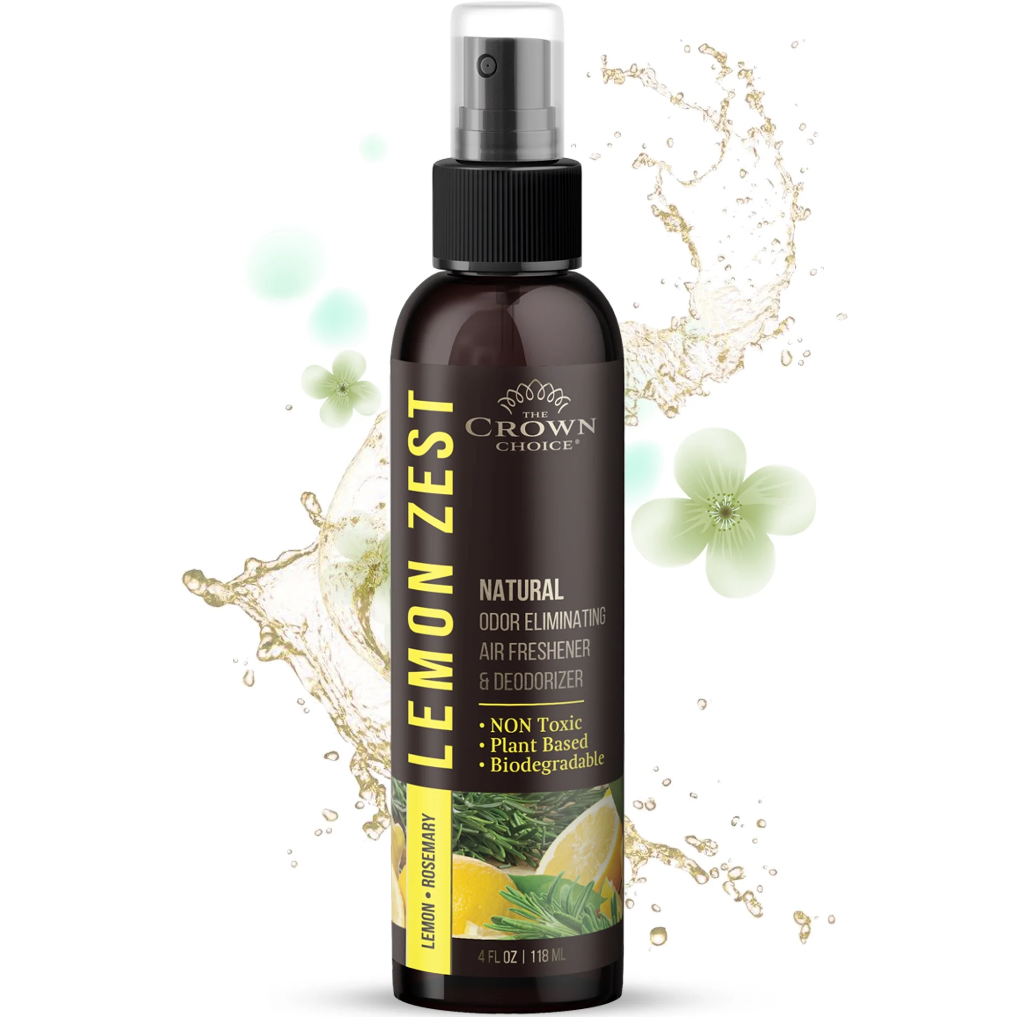 Lemon Rosemary Air Freshener Spray - Natural Room Deodorizer with Refreshing Citrus Aroma-4oz 1 PK