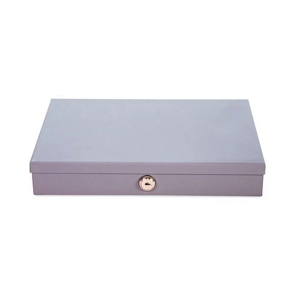 Heavy Duty Low Profile Cash Box, 6 Compartments, 11.5 x 8.2 x 2.2, Gray | Bundle of 2 Each