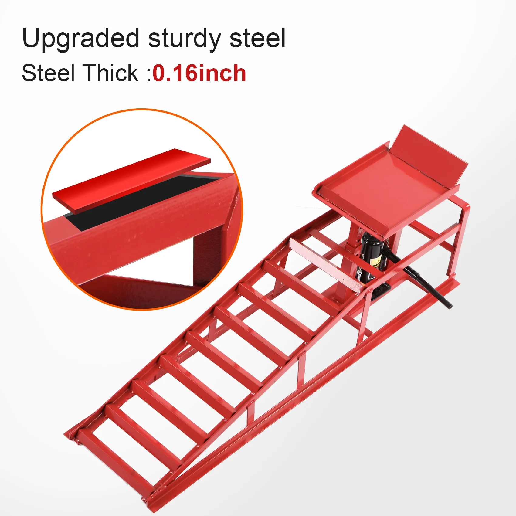 ANDTE Hydraulic Car Ramps, 2 Pack High Lift Service Ramps for Vehicles up to 5T (11023 lbs)