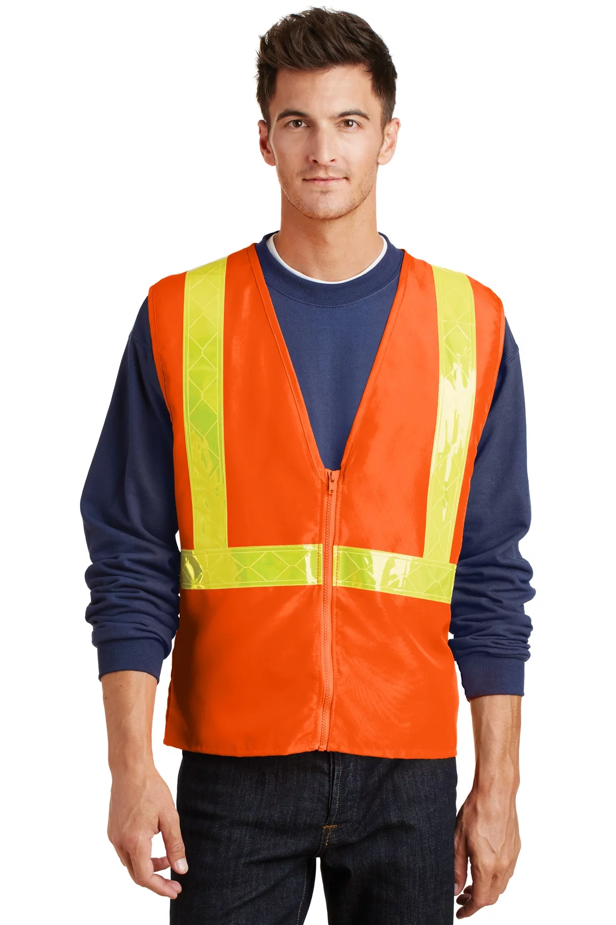 Port Authority Enhanced Visibility Vest-S/M (Safety Orange/ Reflective)