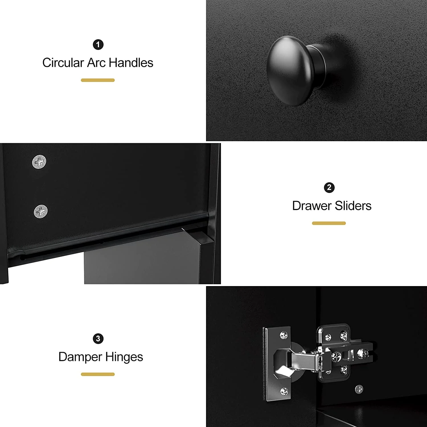 YiSHOP  Manicure Table, Glass Table Top Nail Table Station Nail Makeup Desk for Nail Tech w/Electric Downdraft Vent, Foldable Nail Arm Rest, Lockable Wheels, Storage Drawers, Wooden Handles (Black)