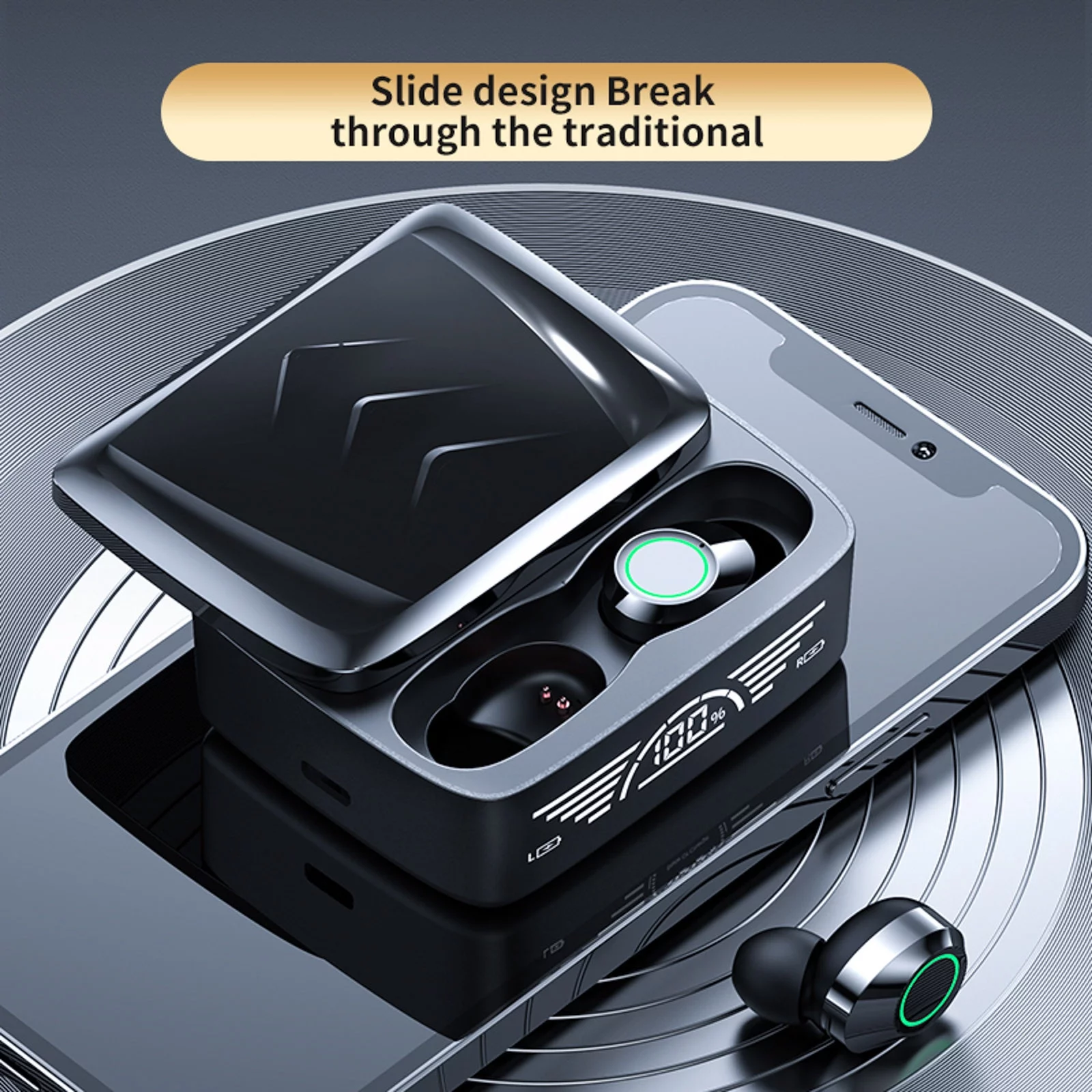 YHAIOGS True Wireless Bluetooth Audio personalization sweat resistant Bluetooth 5.3 Headphones Dual Microphone Wireless Earbuds Long Battery Life LED Display Deep Bass Noise