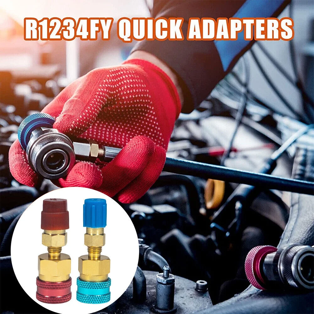 2-Pack Quick Coupler Adapters for R1234YF to R134A Conversion, High & Low Side Connectors