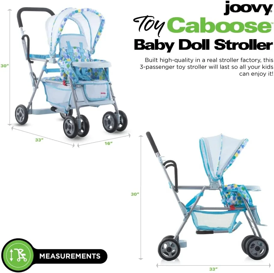 joovy Toy Caboose Baby Doll Stroller, Blue Dot