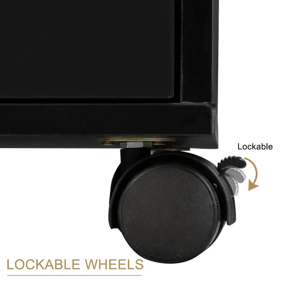 Winado Manicure Nail Table Beauty Salon Station Desk Black with Wheels