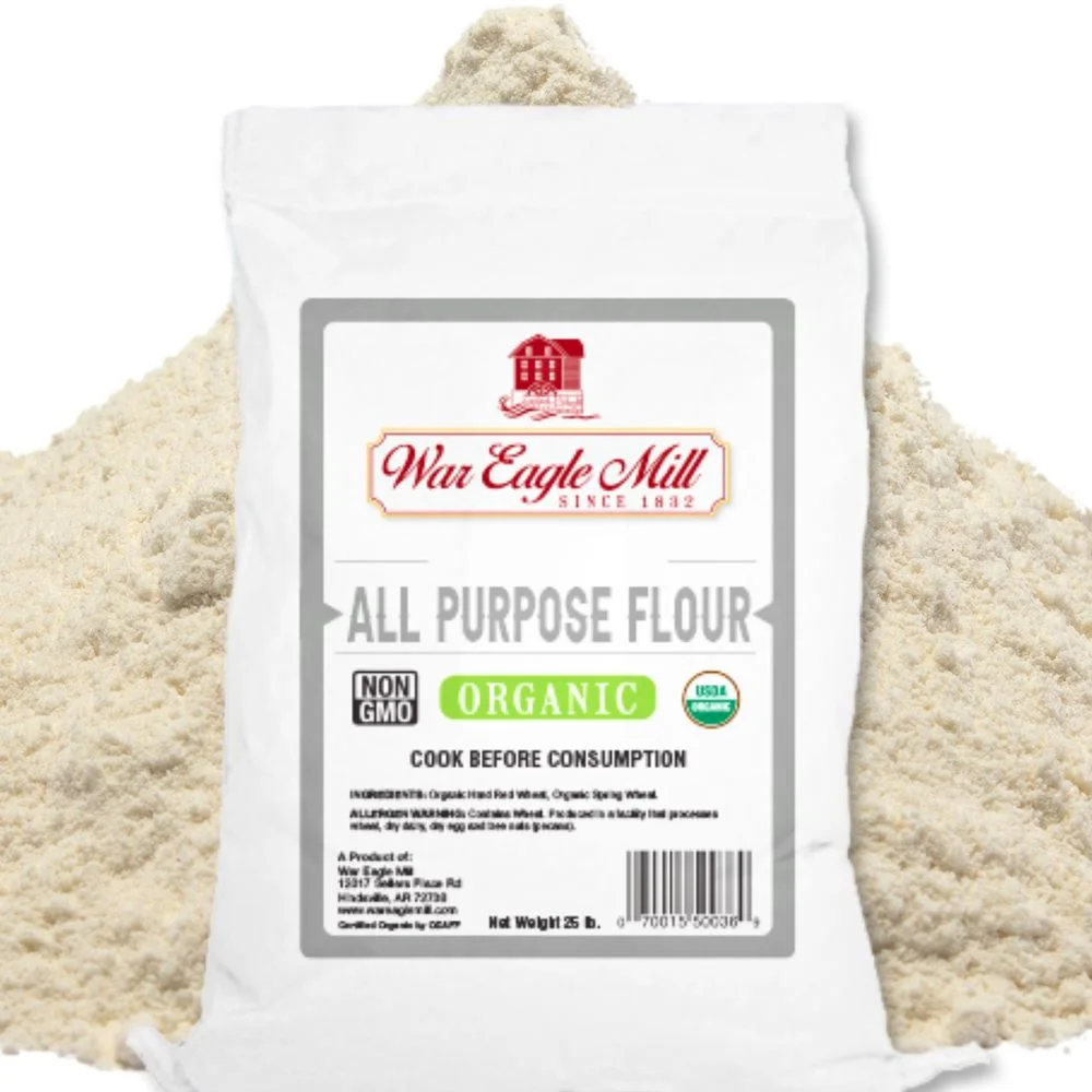 War Eagle Mill All Purpose Flour Unbleached, Organic, Non-GMO 25-Pound Bag (Pack of 1)